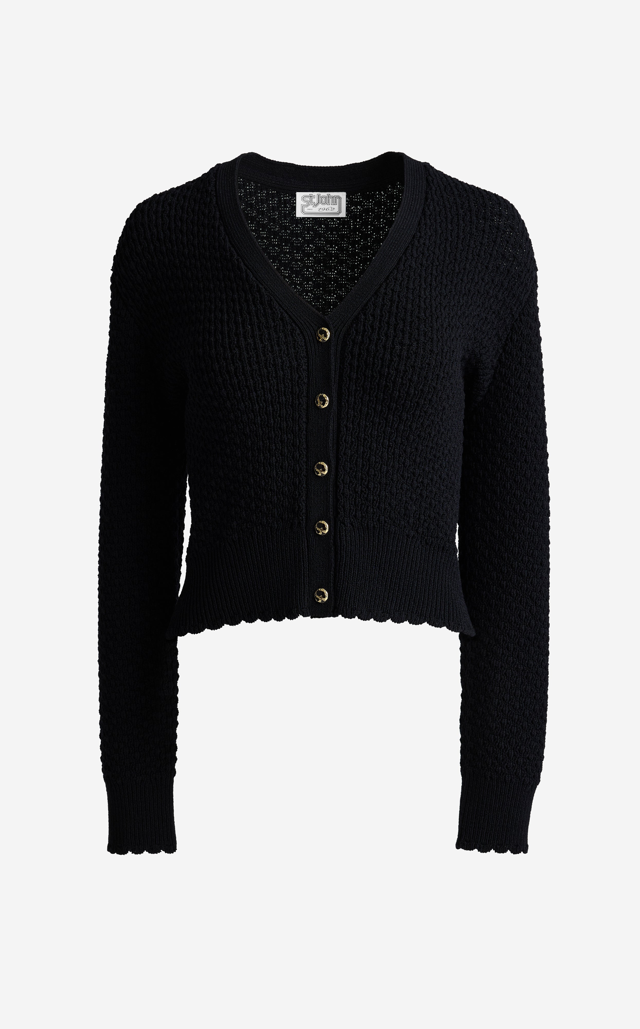 Melody Cardigan in Perlé Crepe Knit | St. John Knits