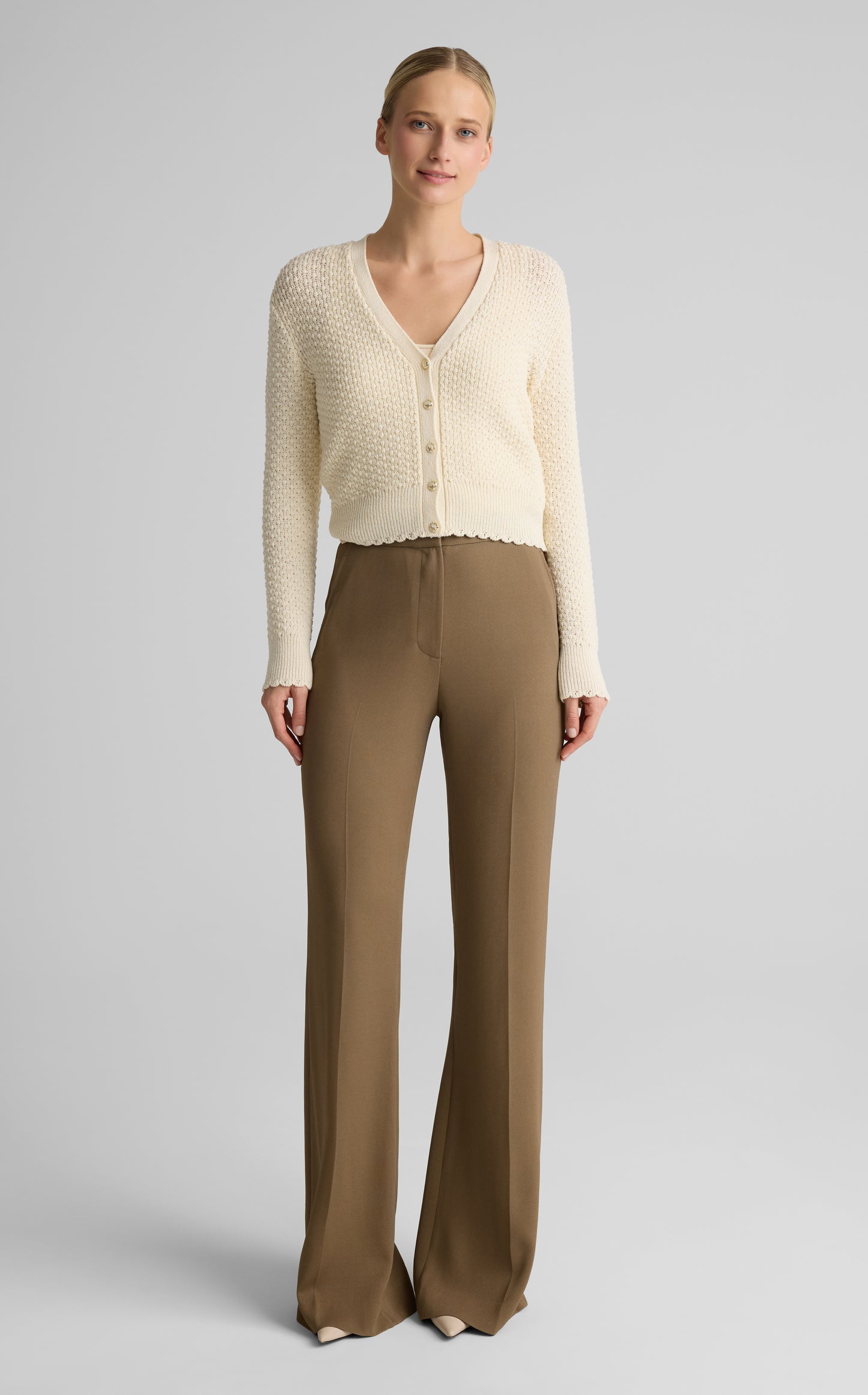 Melody Cardigan in Perlé Crepe Knit