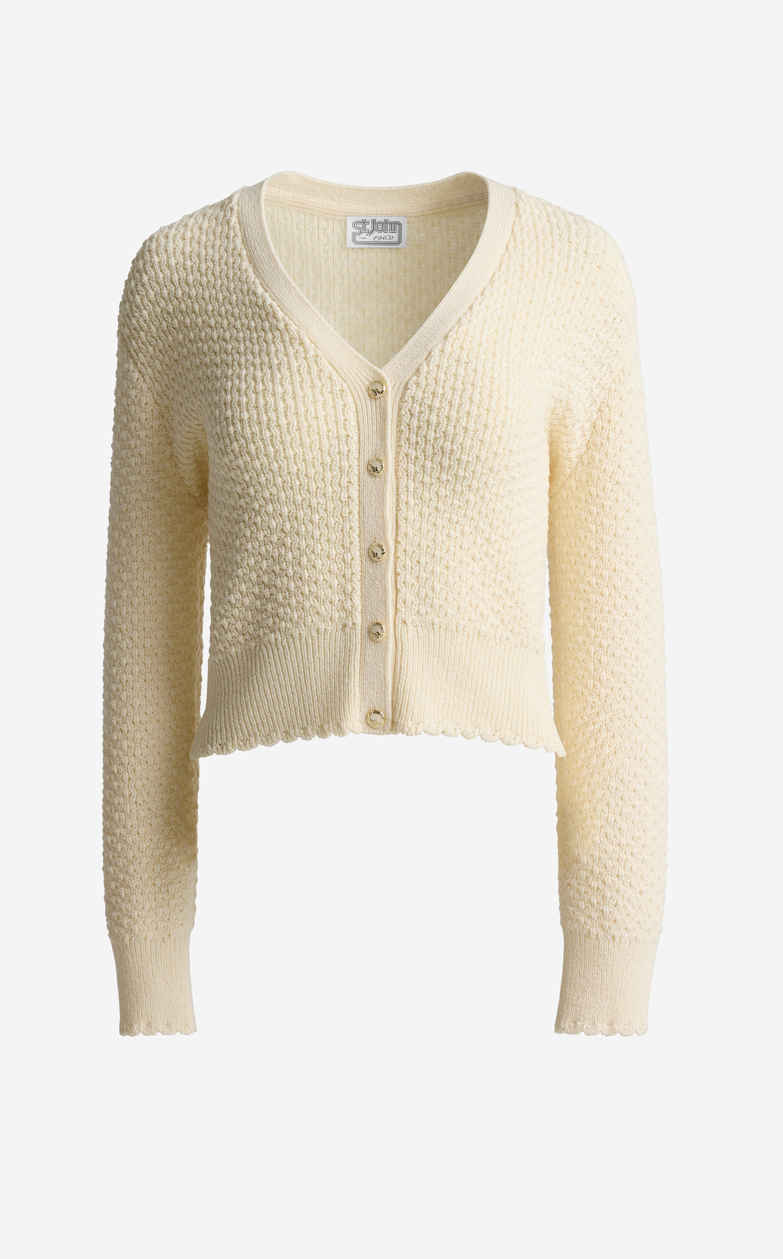 Melody Cardigan in Perlé Crepe Knit | St. John Knits