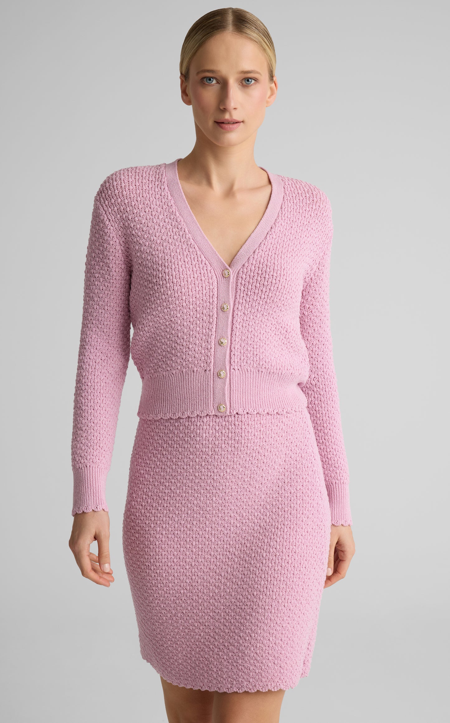 Melody Cardigan in Perlé Crepe Knit