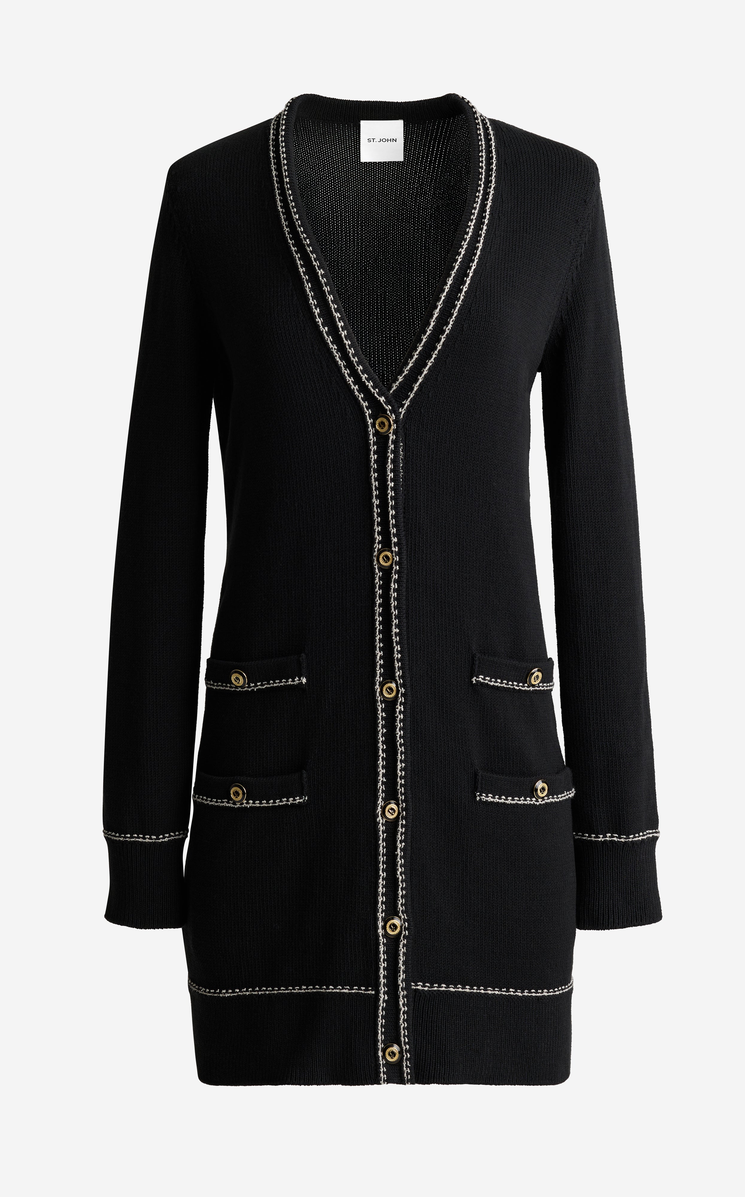 Chantal Cardigan in Brisé Cotton Knit | St. John Knits
