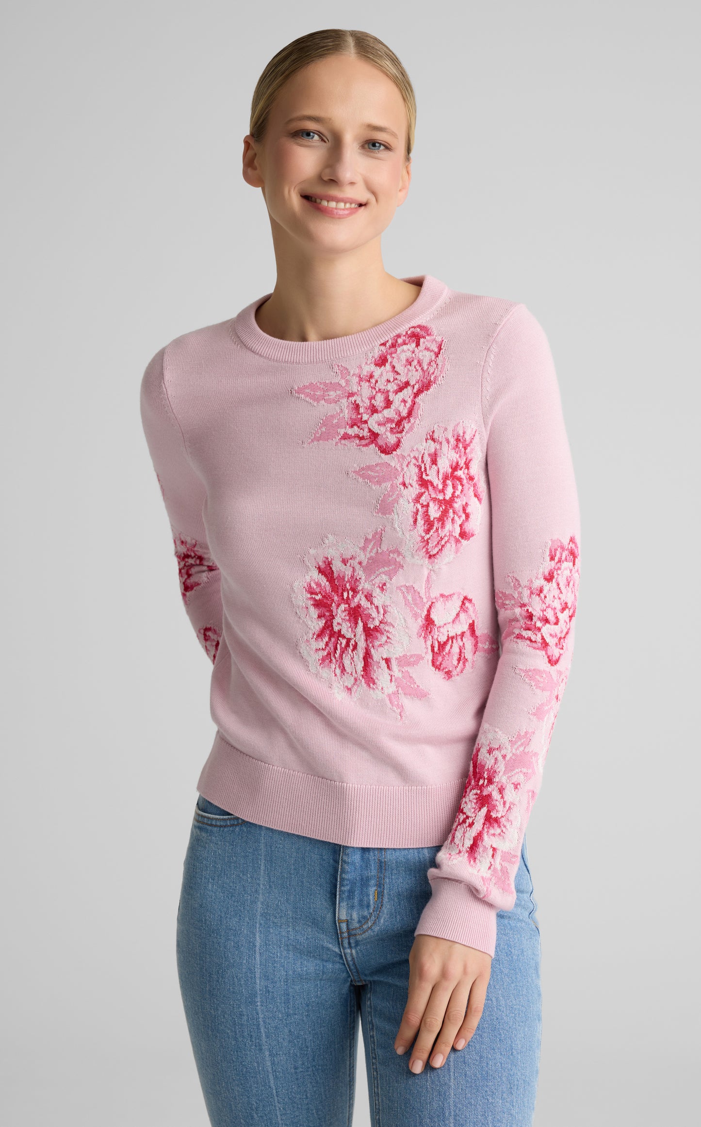 Marjorie Sweater In Peony Merino Silk