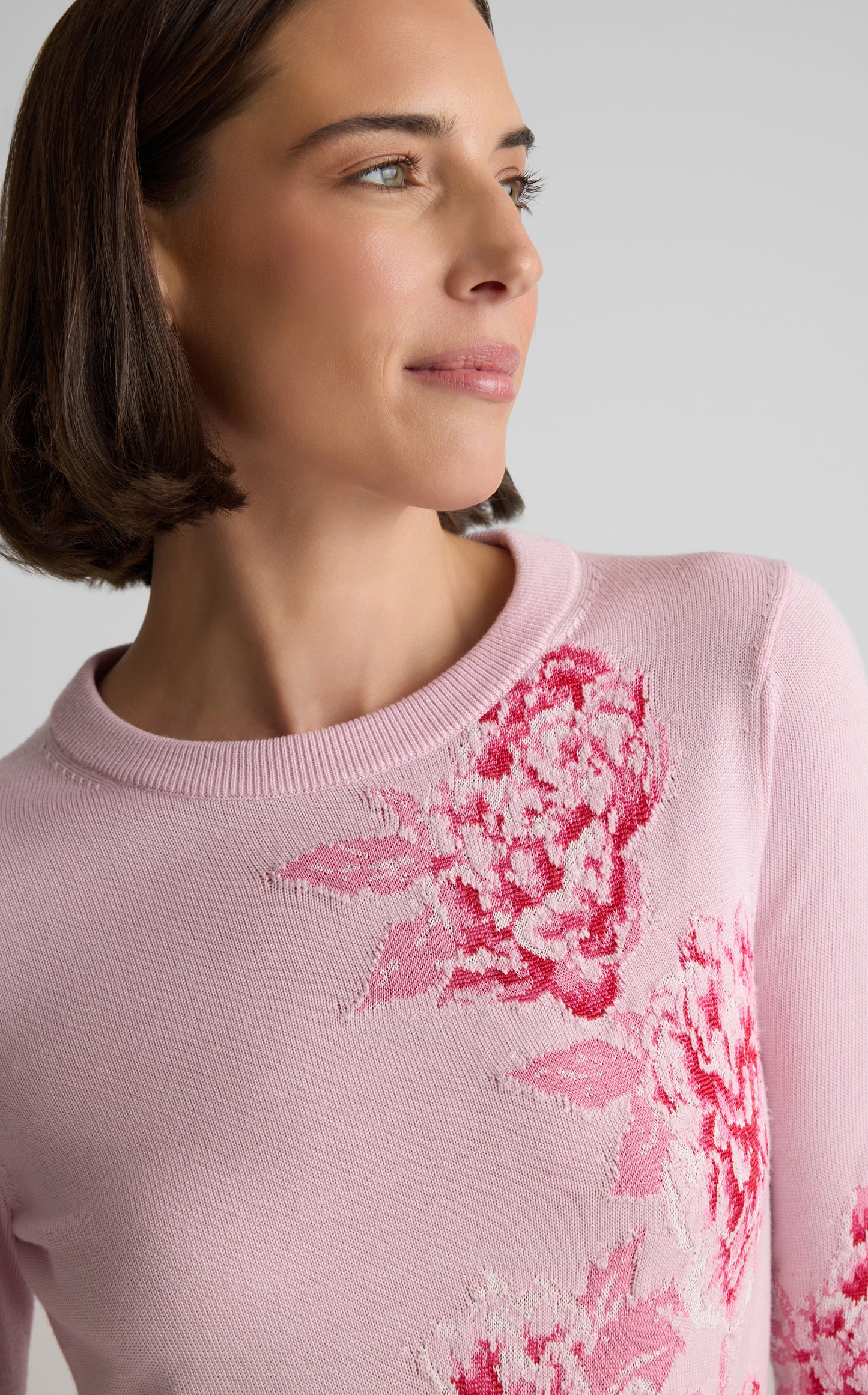 Marjorie Sweater In Peony Merino Silk