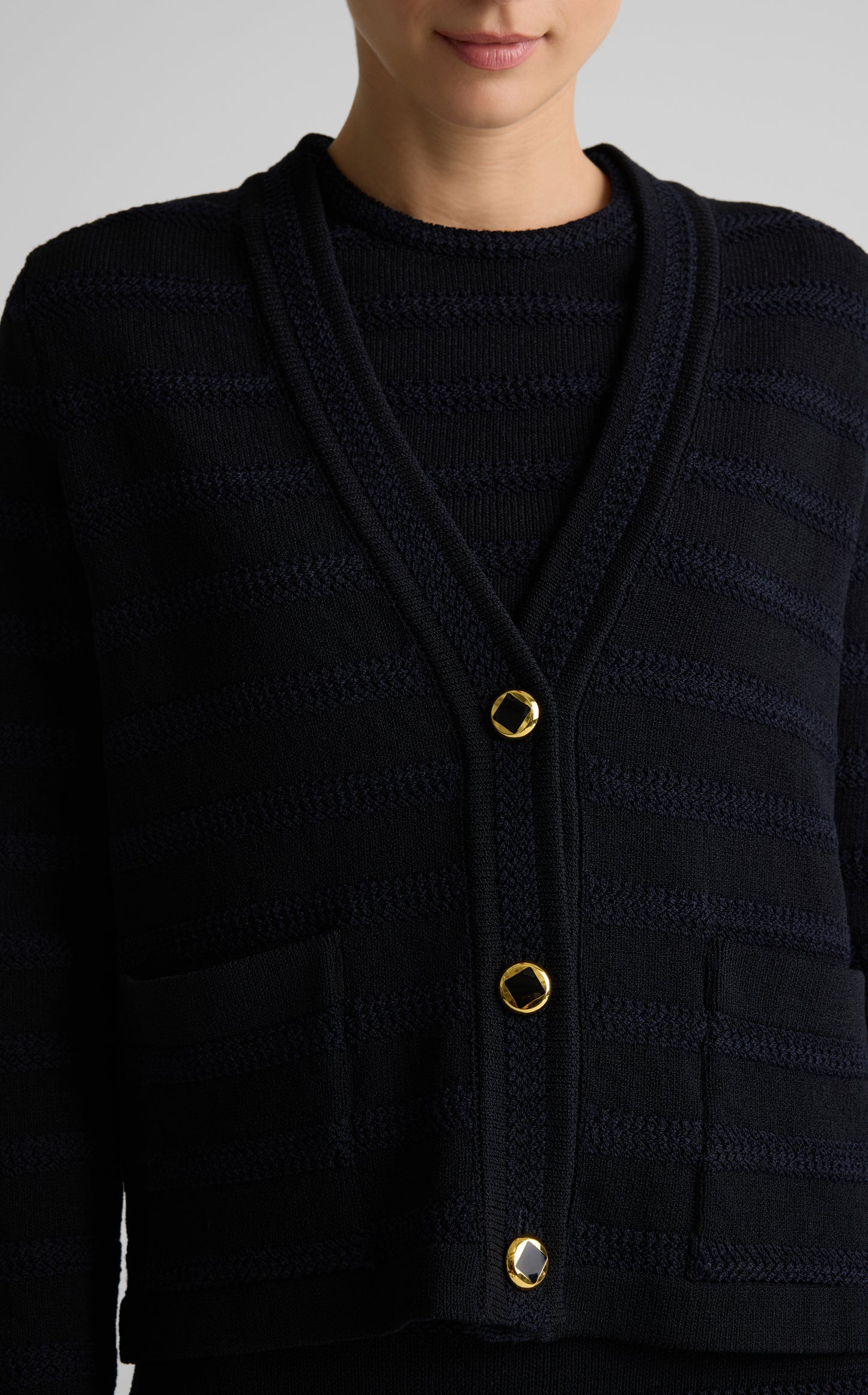 Janice Cardigan In Breton Stripe Knit