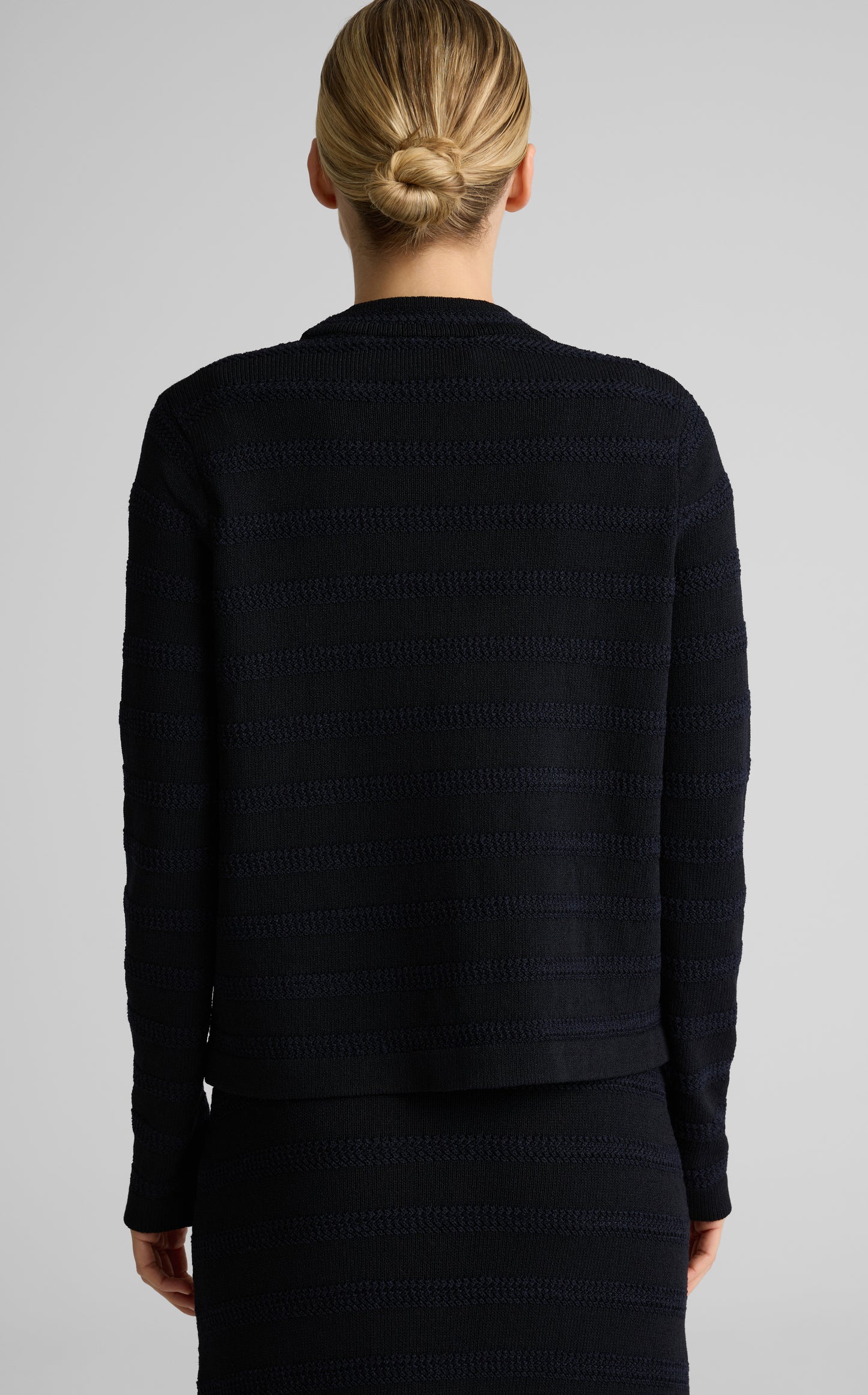 Janice Cardigan In Breton Stripe Knit