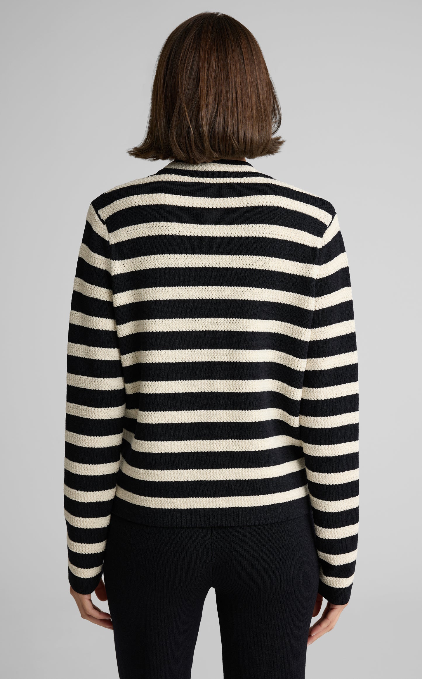 Janice Cardigan In Breton Stripe Knit