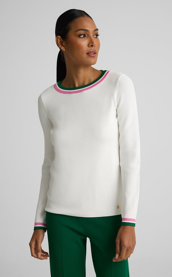 Marjorie Sweater In Diagonal Texture Knit