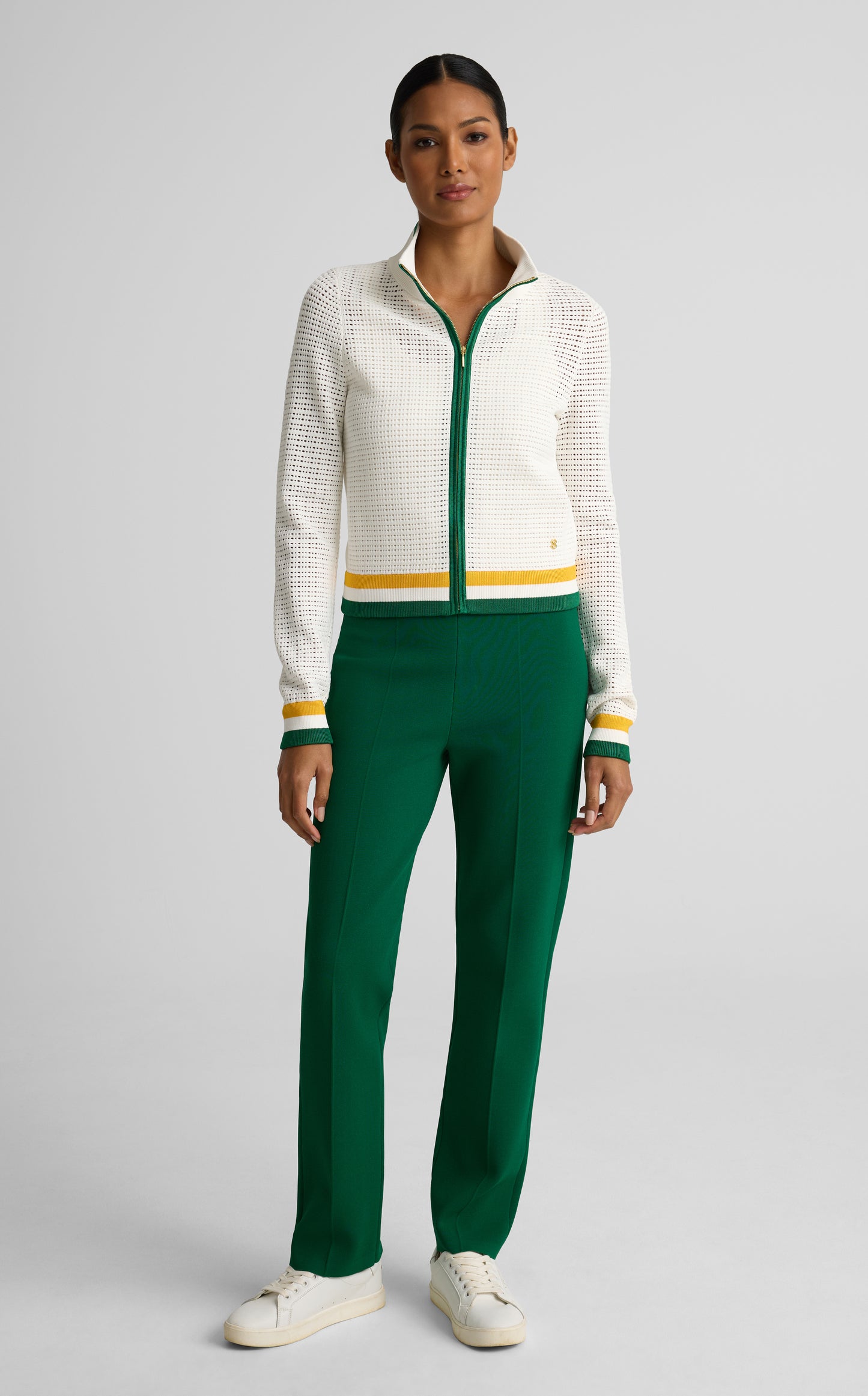 Savannah Sweater In Geometric Pointelle Knit