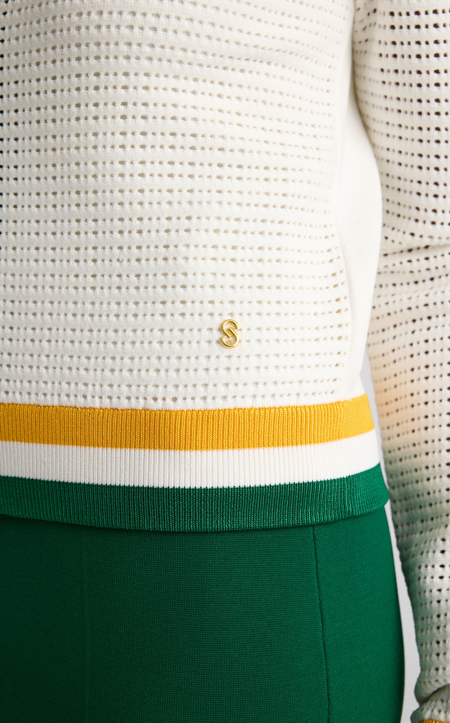 Savannah Sweater In Geometric Pointelle Knit