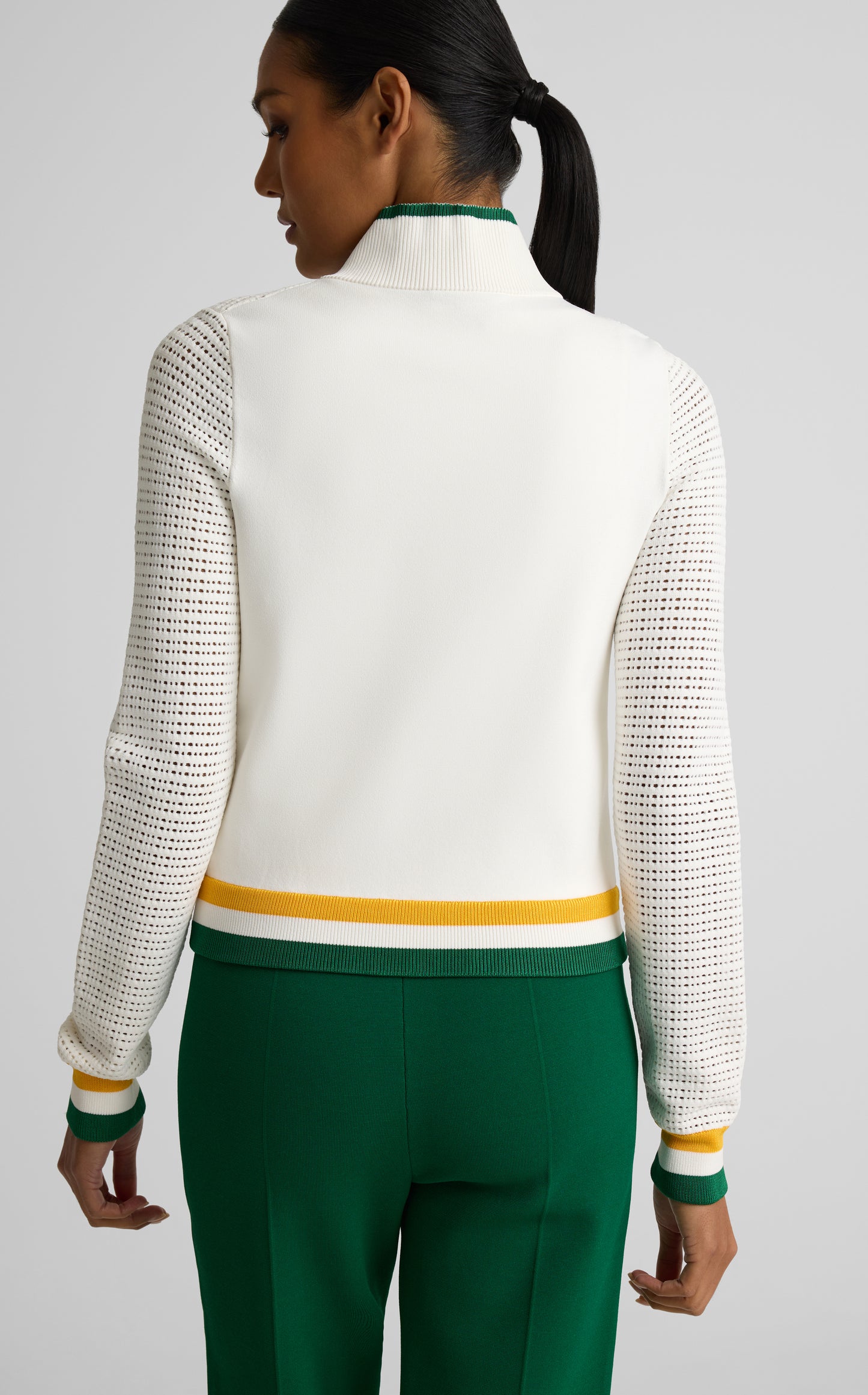 Savannah Sweater In Geometric Pointelle Knit