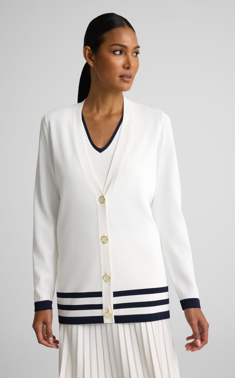 Meredith Cardigan In Riviera Crepe Knit