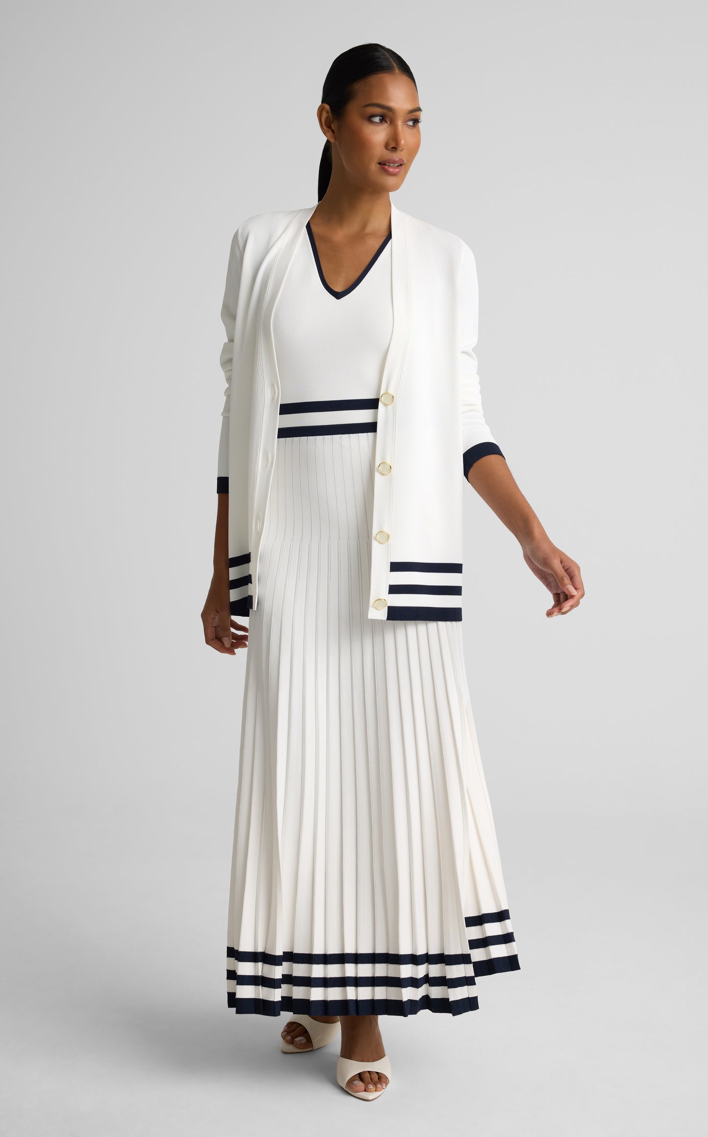 Meredith Cardigan In Riviera Crepe Knit