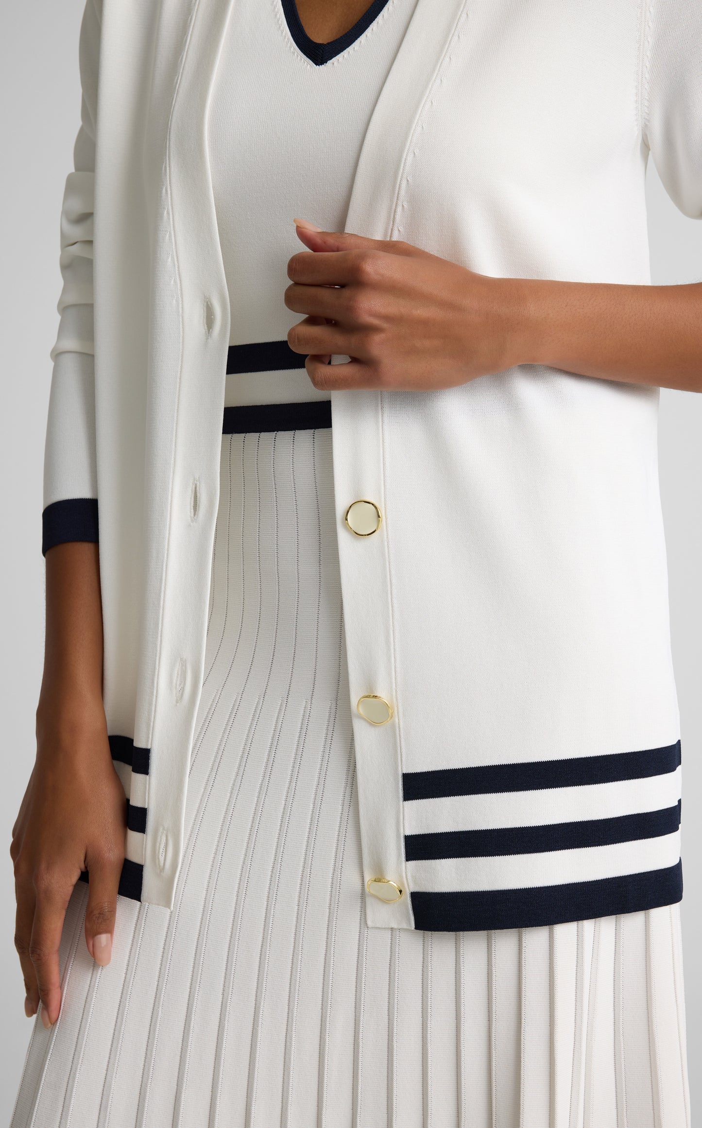 Meredith Cardigan In Riviera Crepe Knit