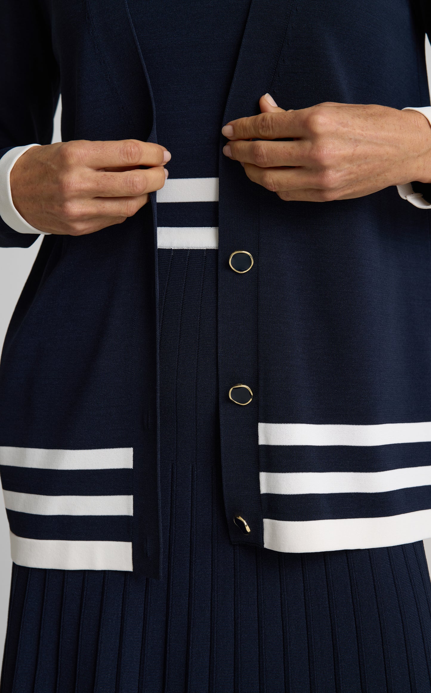Meredith Cardigan In Riviera Crepe Knit