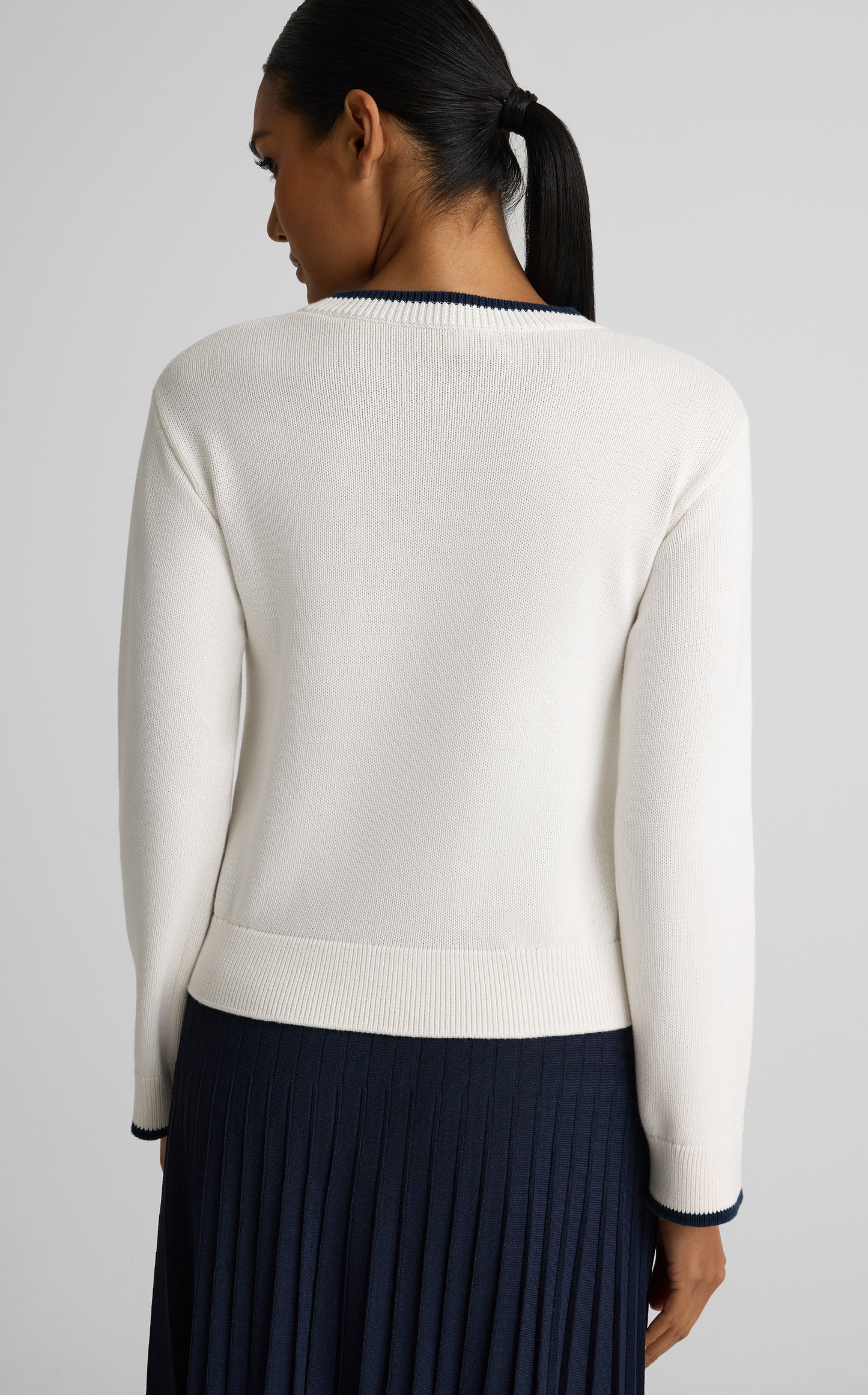 Tabitha Sweater In Lightweight Cotton Knit With Vintage Crest
