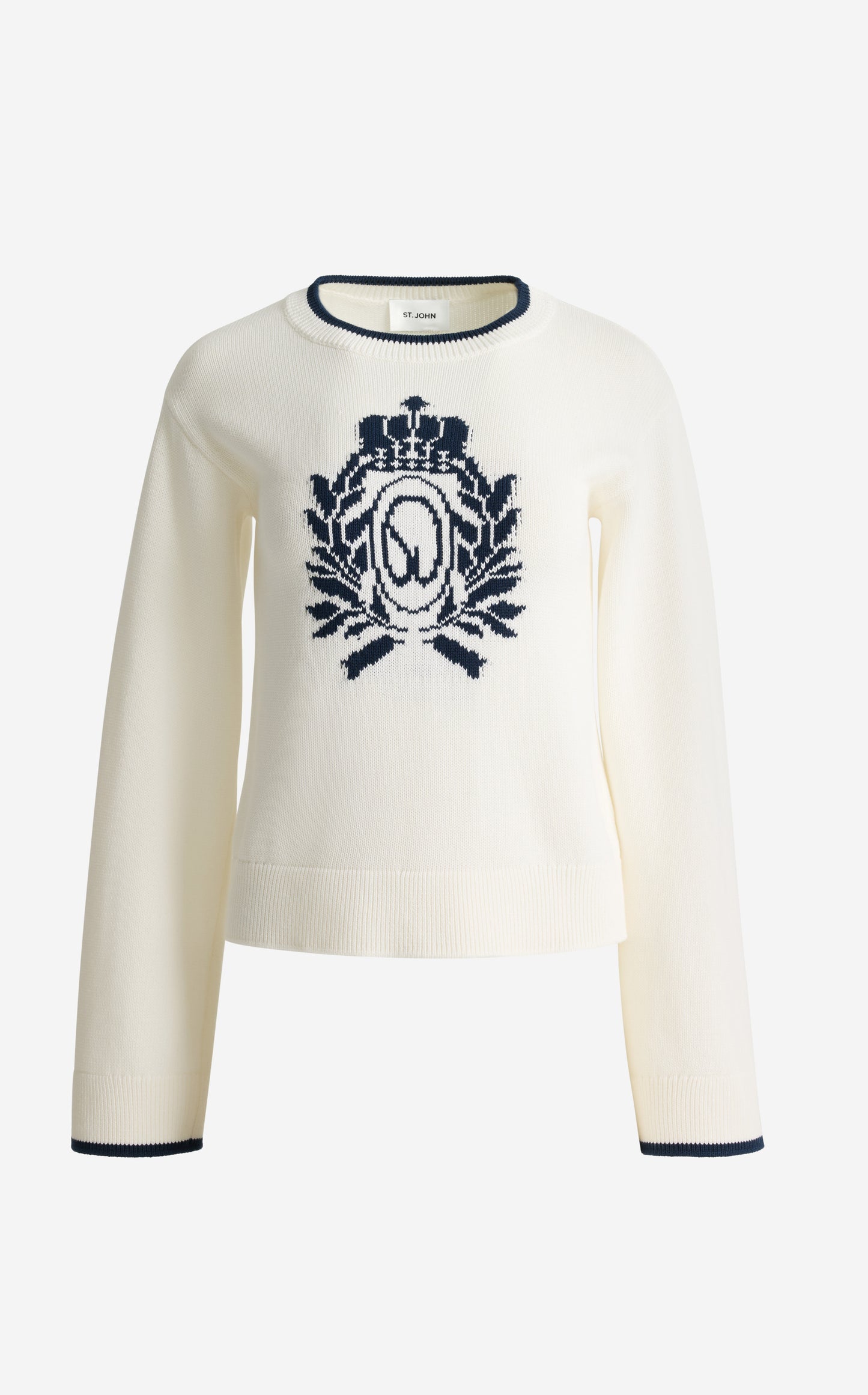 Tabitha Sweater In Lightweight Cotton Knit With Vintage Crest
