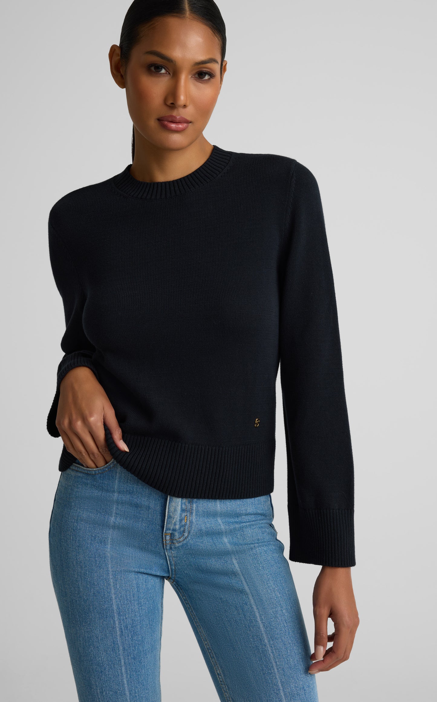 Tabitha Sweater In Lightweight Cotton Knit