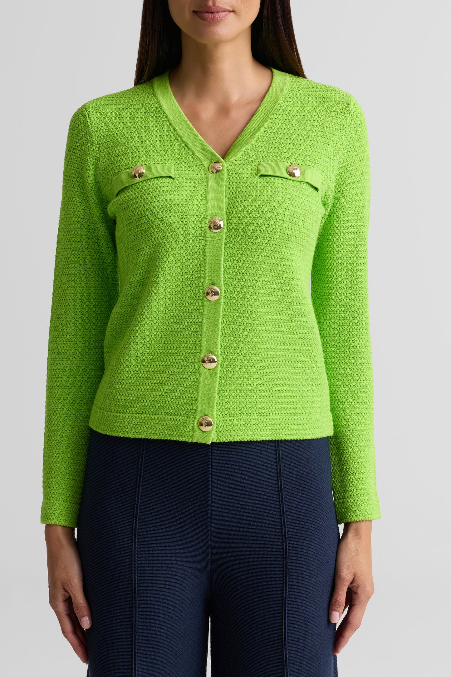 Textured V-Neck Cardigan
