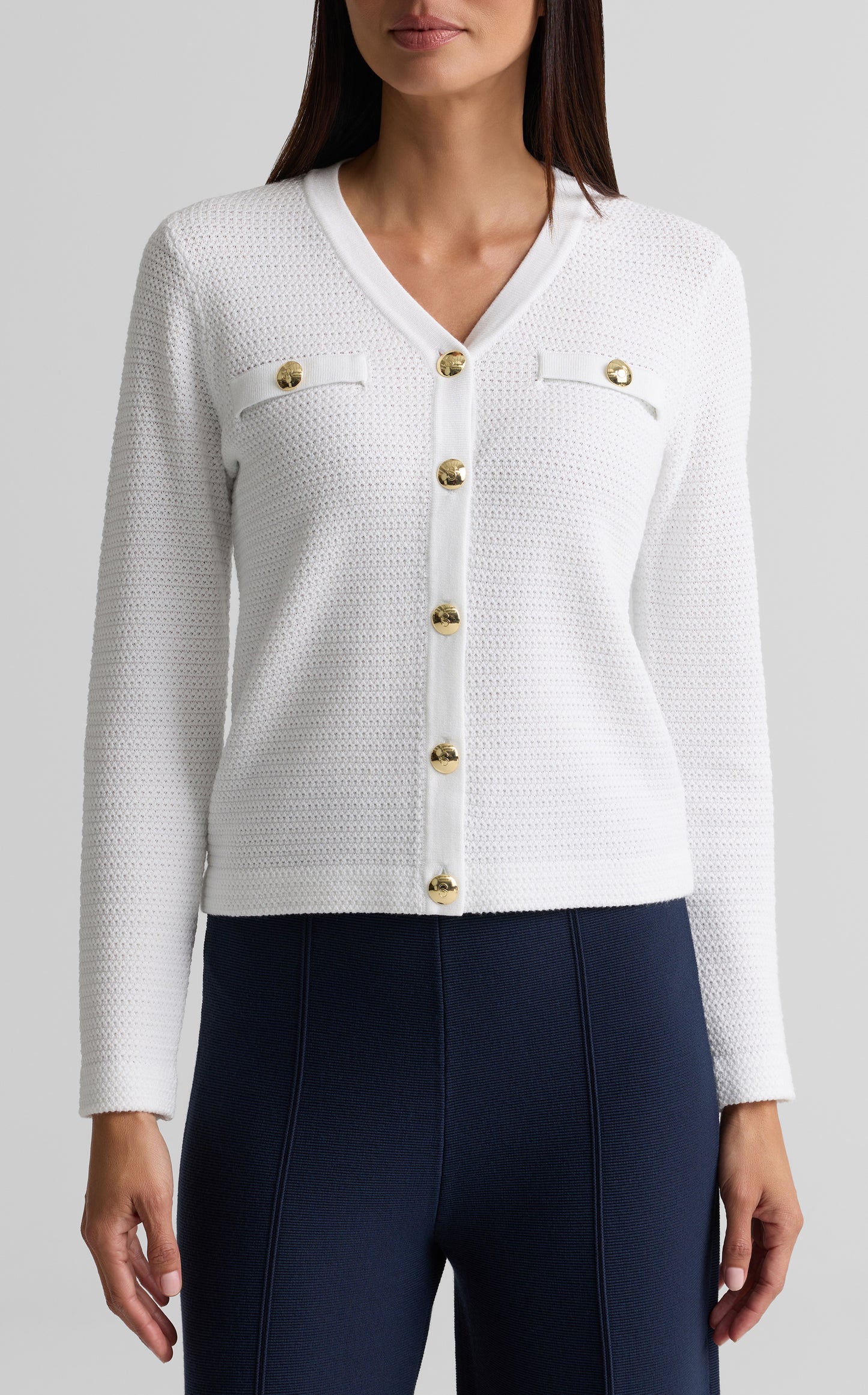Textured V-Neck Cardigan