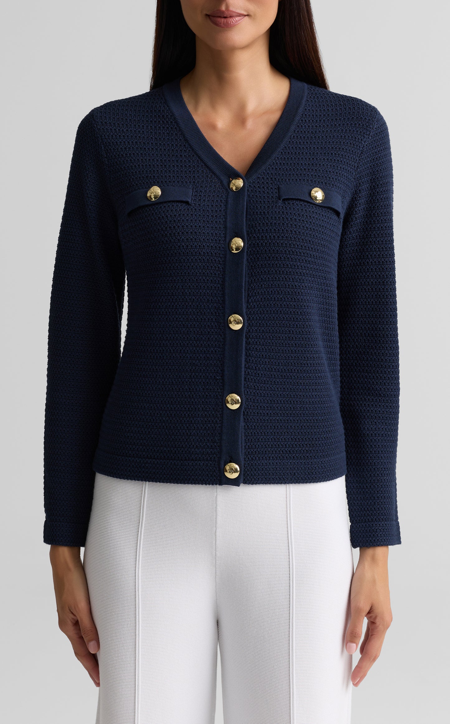 Textured V-Neck Cardigan