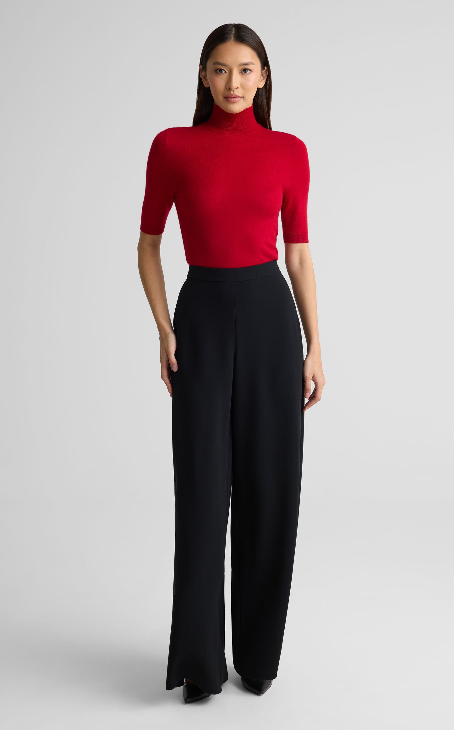 Mock Neck Sweater In Fine Gauge Cashmere