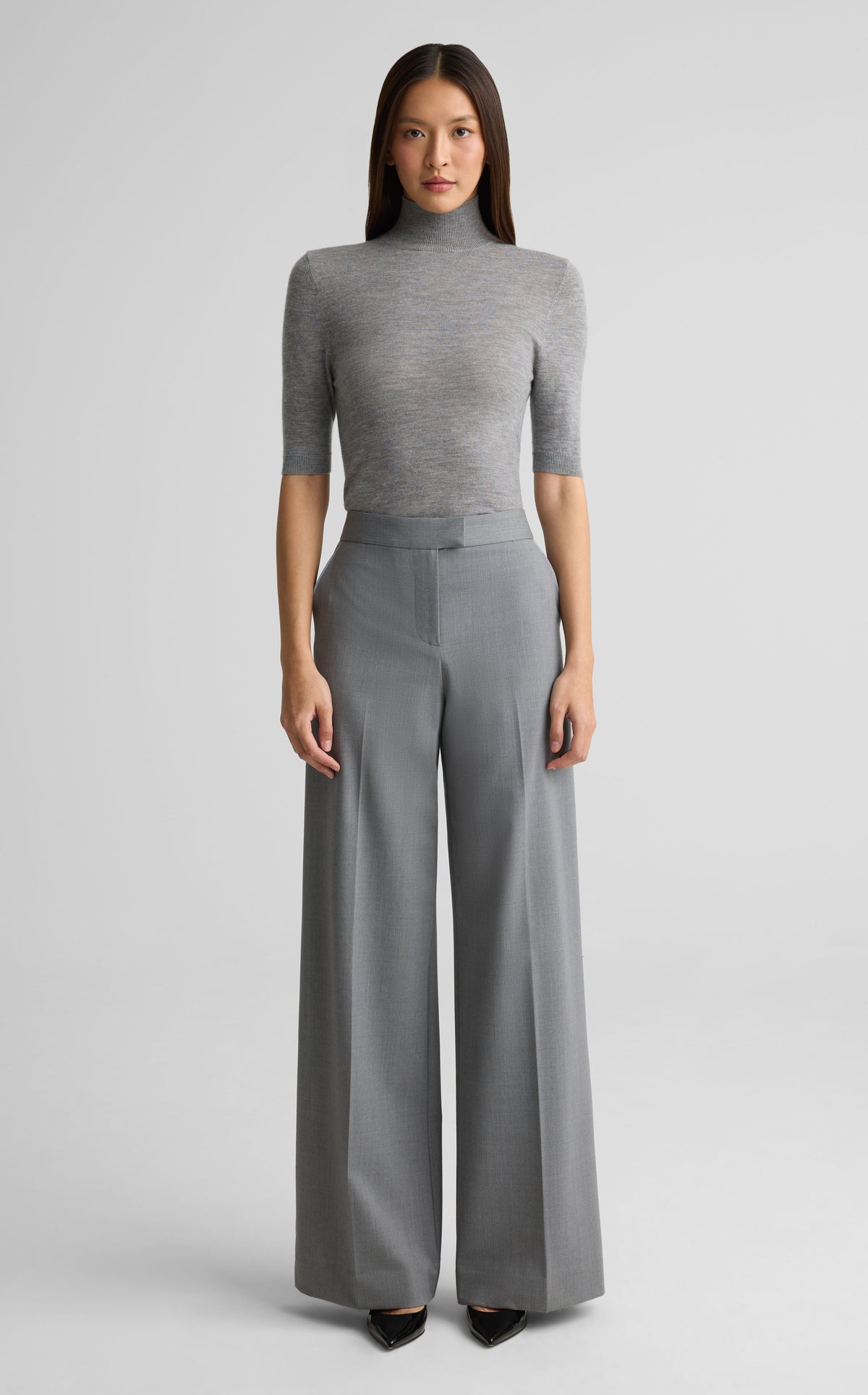 Mock Neck Sweater In Fine Gauge Cashmere