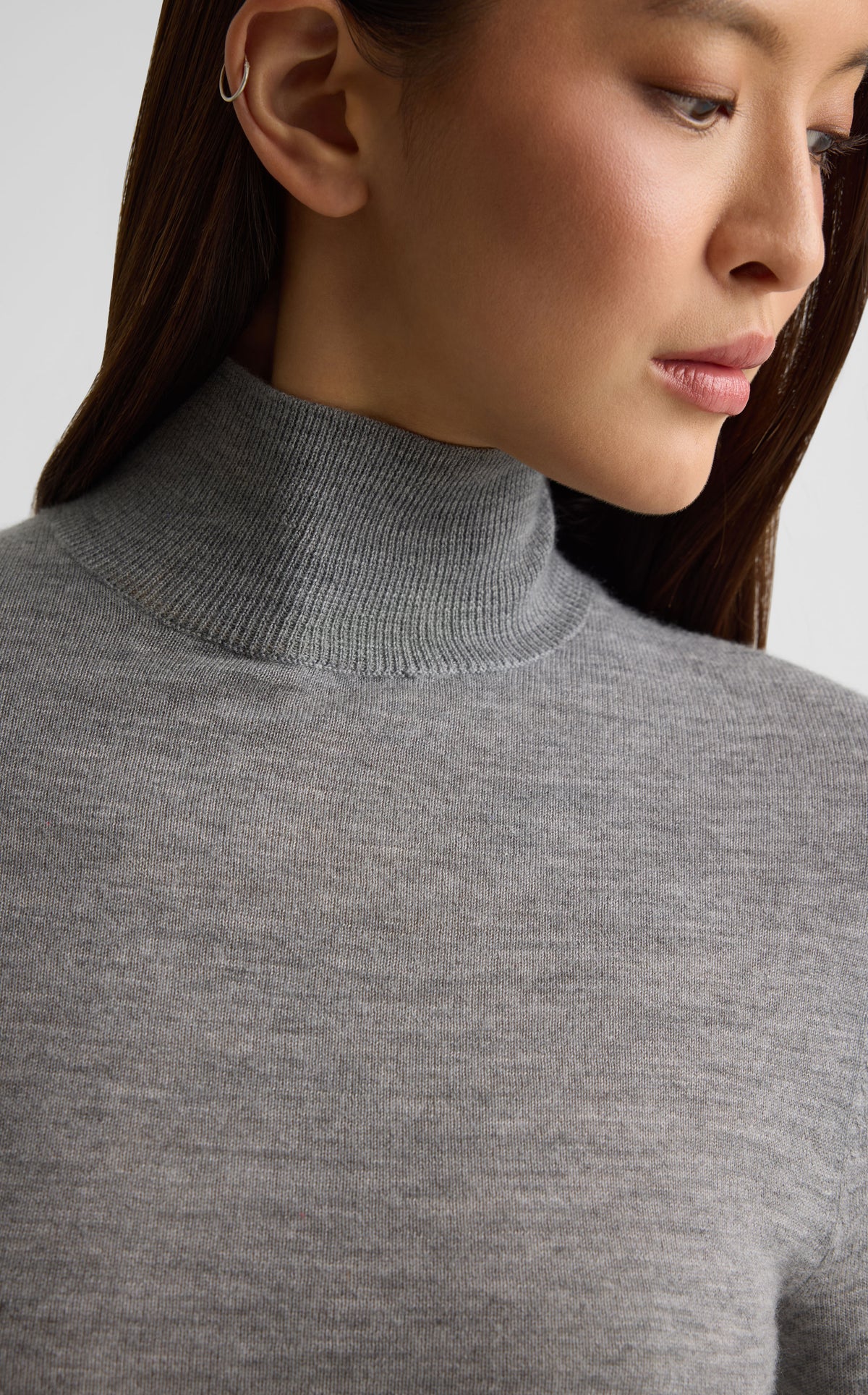 Mock Neck Sweater In Fine Gauge Cashmere