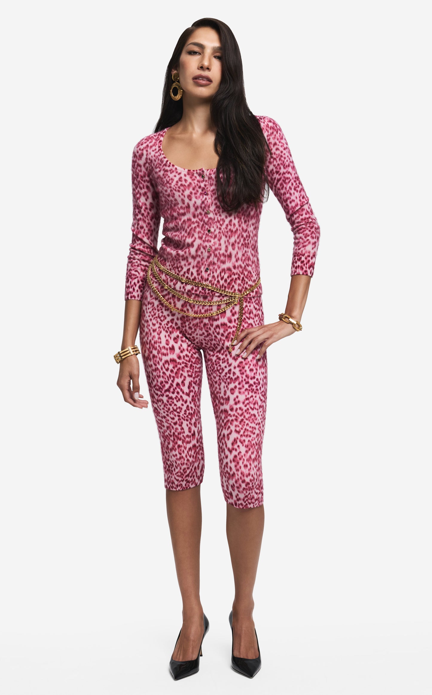 Capri Pant in Leopard Print Cashmere Blend