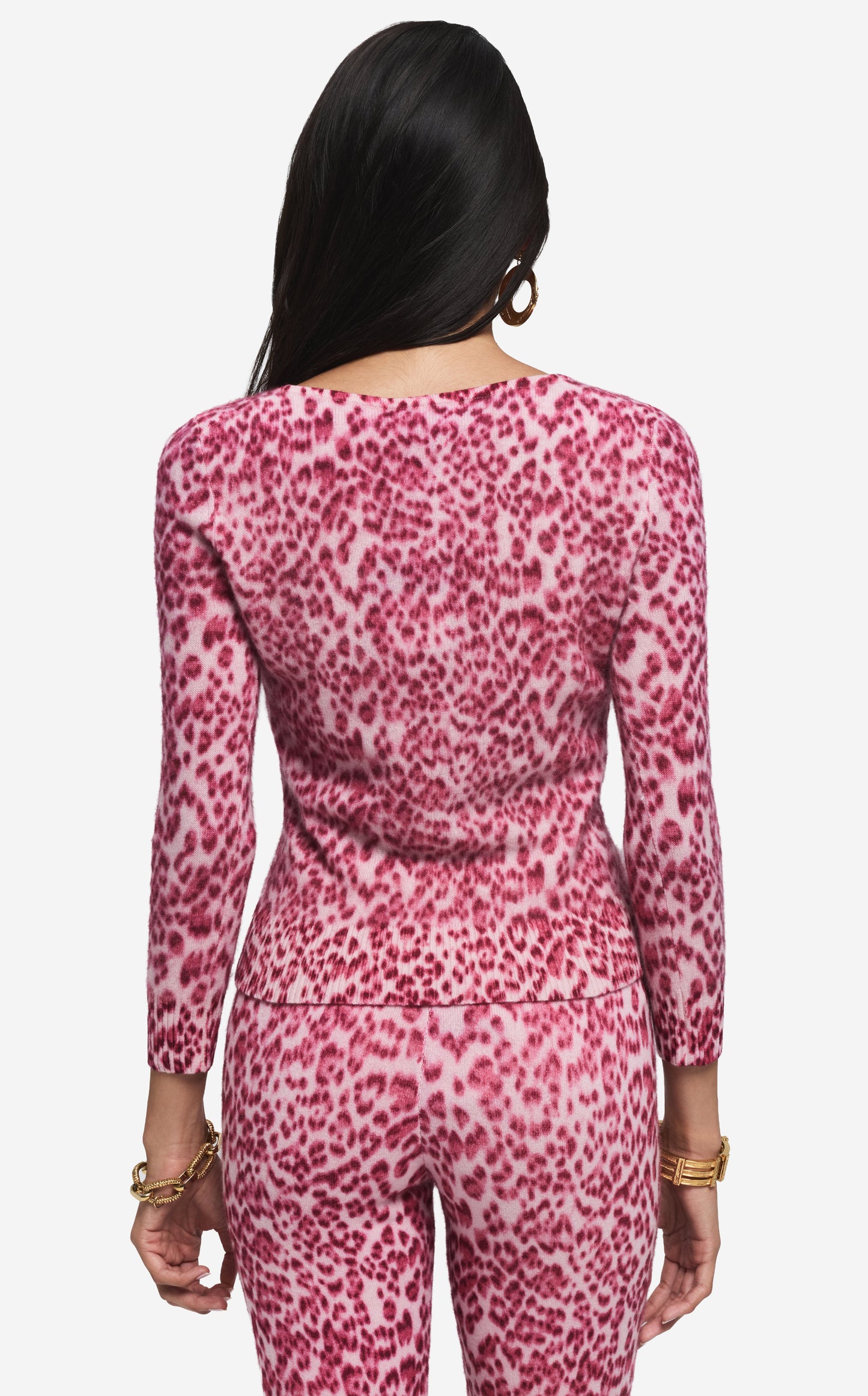 Cardigan in Leopard Print Cashmere Blend