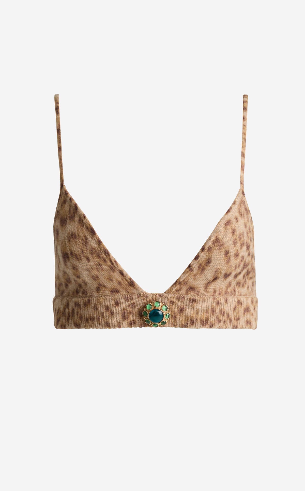 Bralette in Leopard Print Cashmere Blend