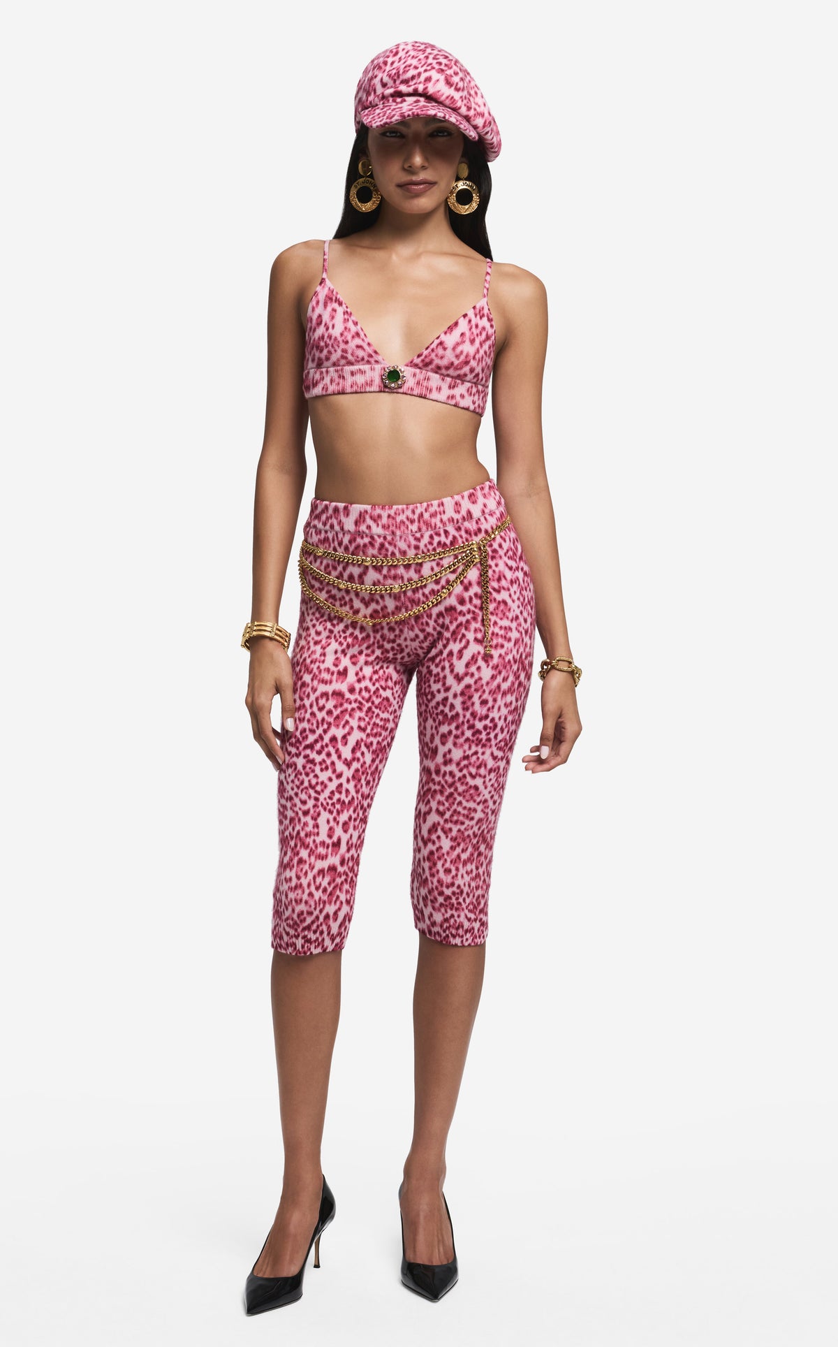 Bralette in Leopard Print Cashmere Blend