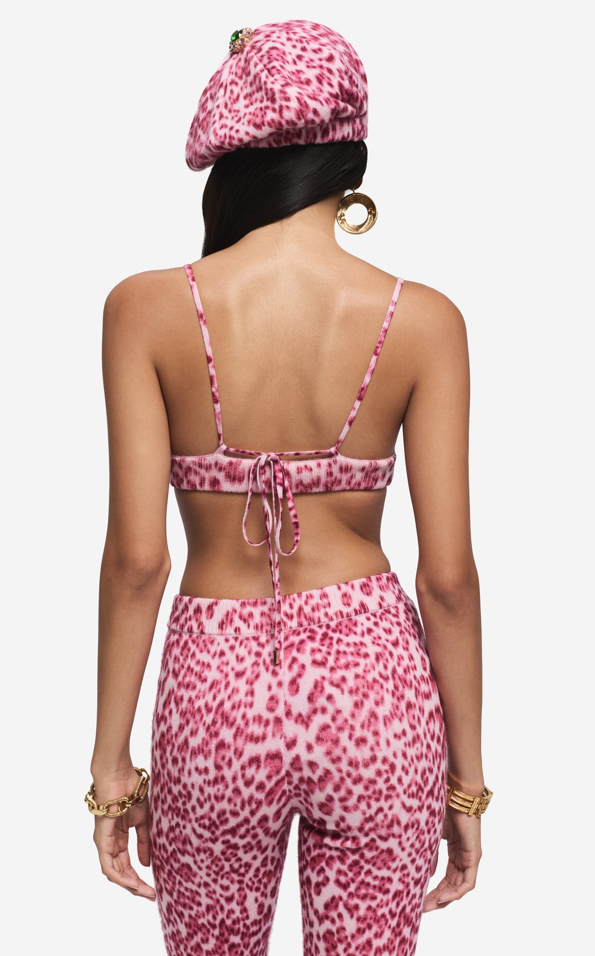 Bralette in Leopard Print Cashmere Blend