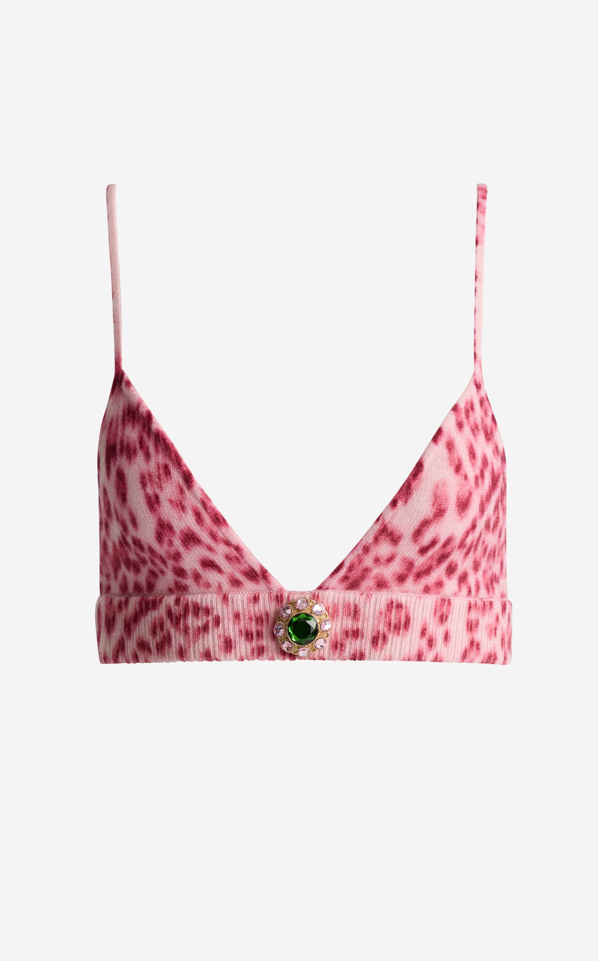 Bralette in Leopard Print Cashmere Blend