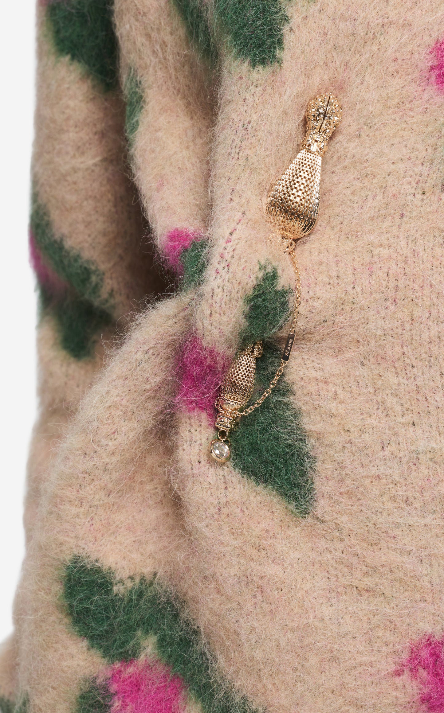 Sweater in Brushed Alpaca Blend Jacquard