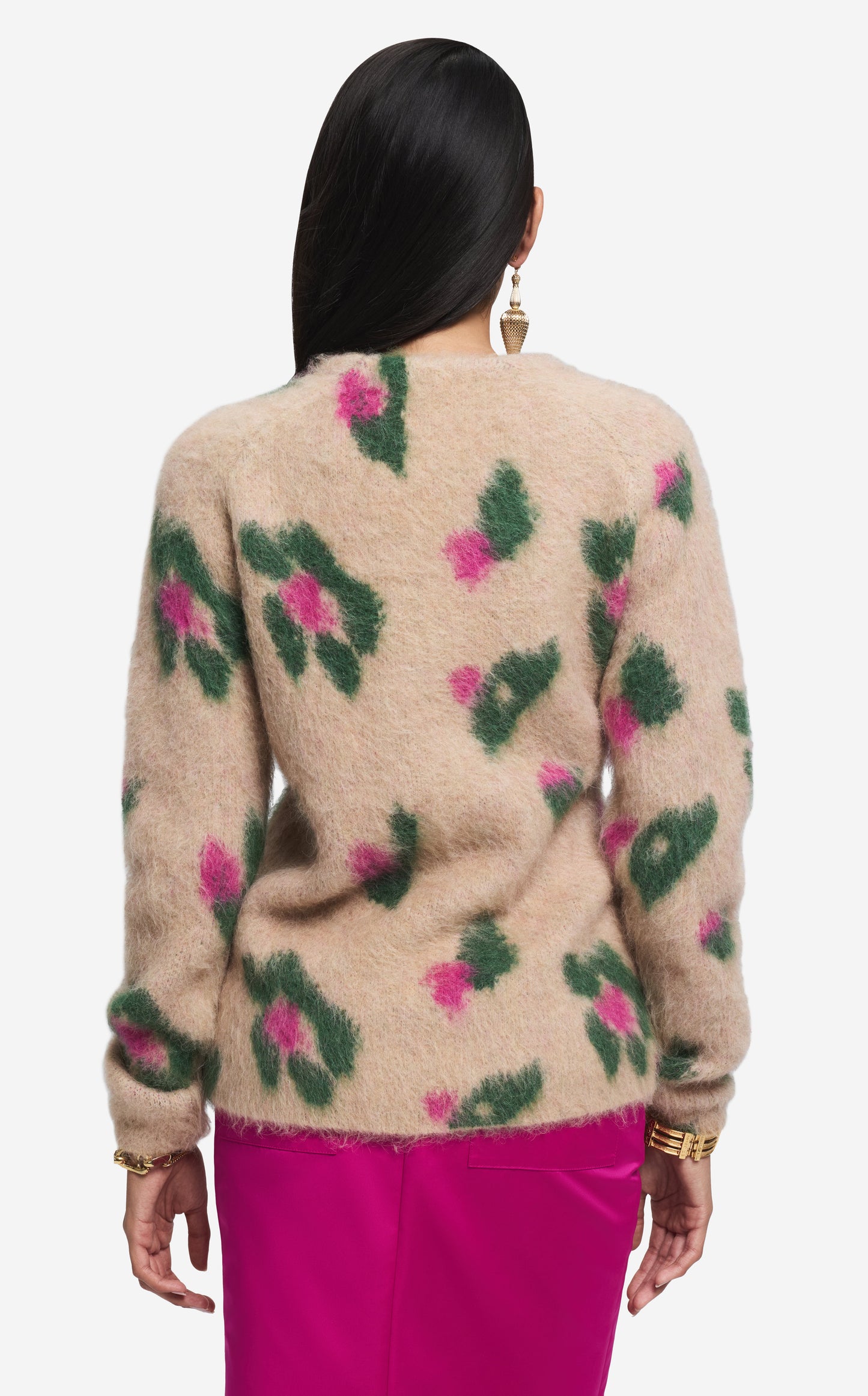 Sweater in Brushed Alpaca Blend Jacquard