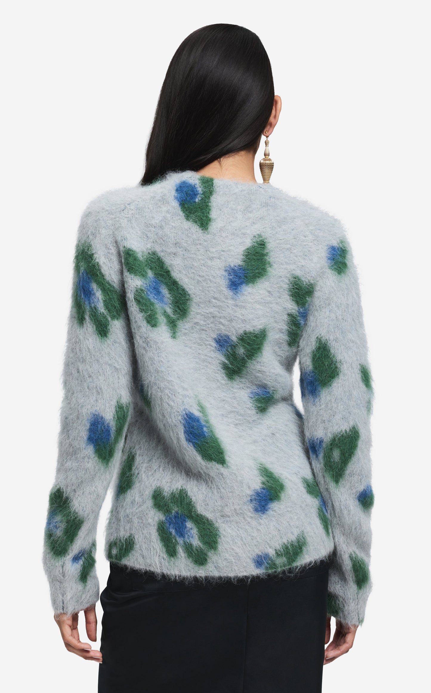 Sweater in Brushed Alpaca Blend Jacquard