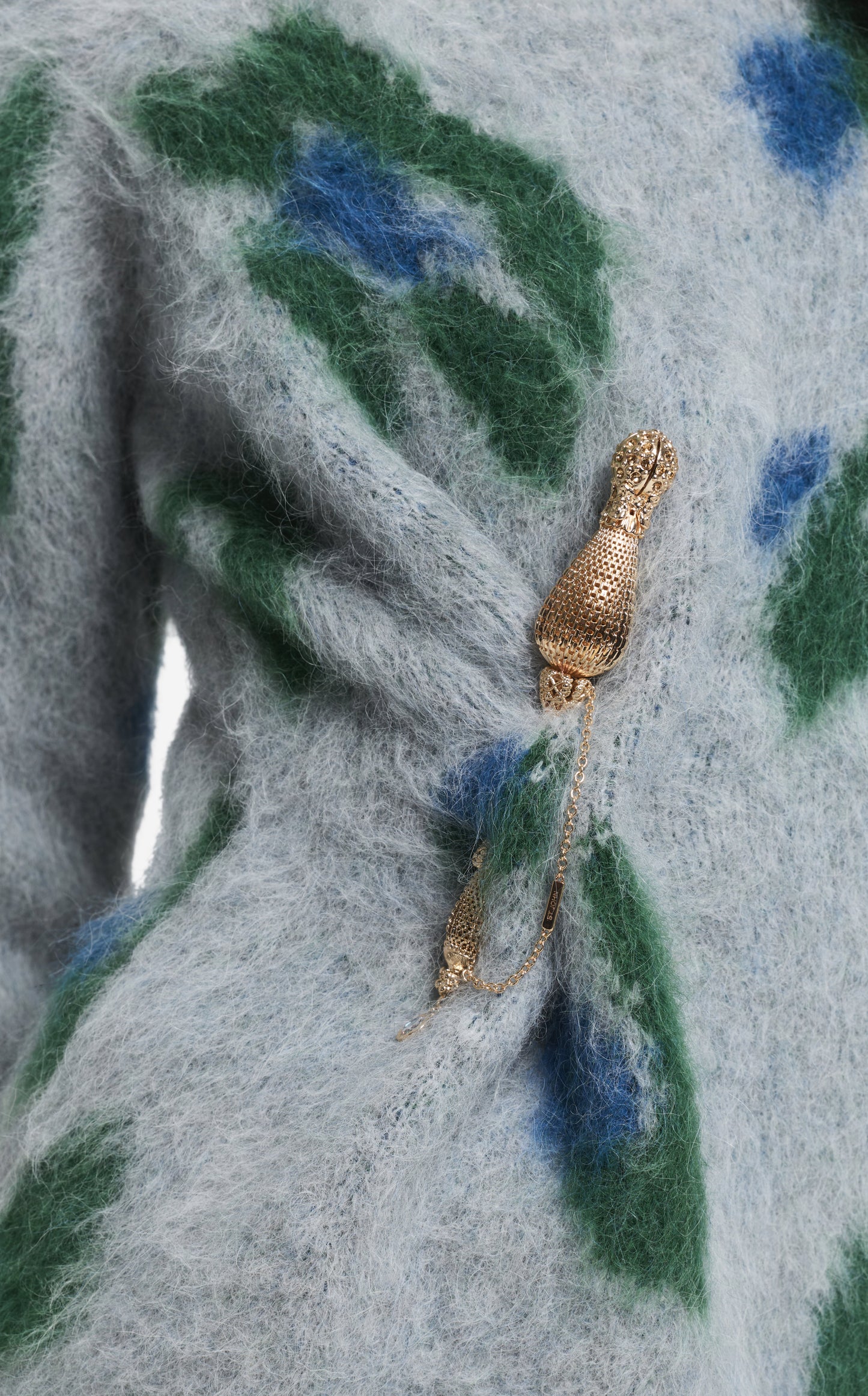 Sweater in Brushed Alpaca Blend Jacquard