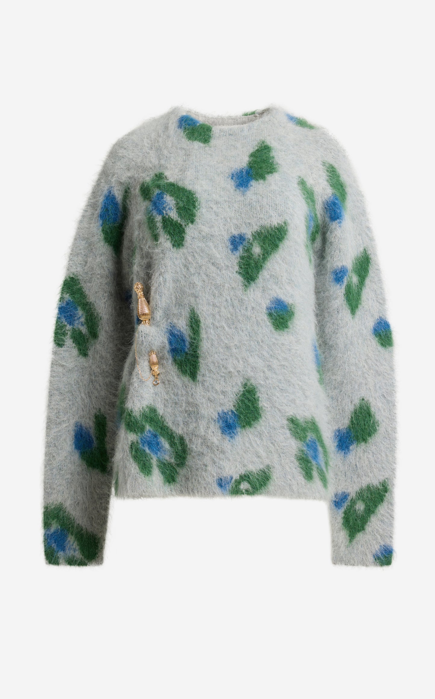 Sweater in Brushed Alpaca Blend Jacquard