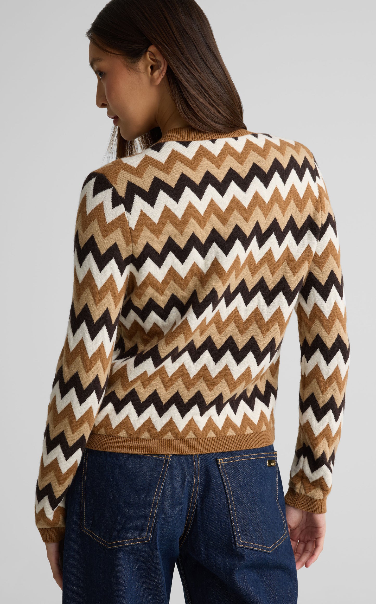 Sweater In Chevron Wool Knit Blend