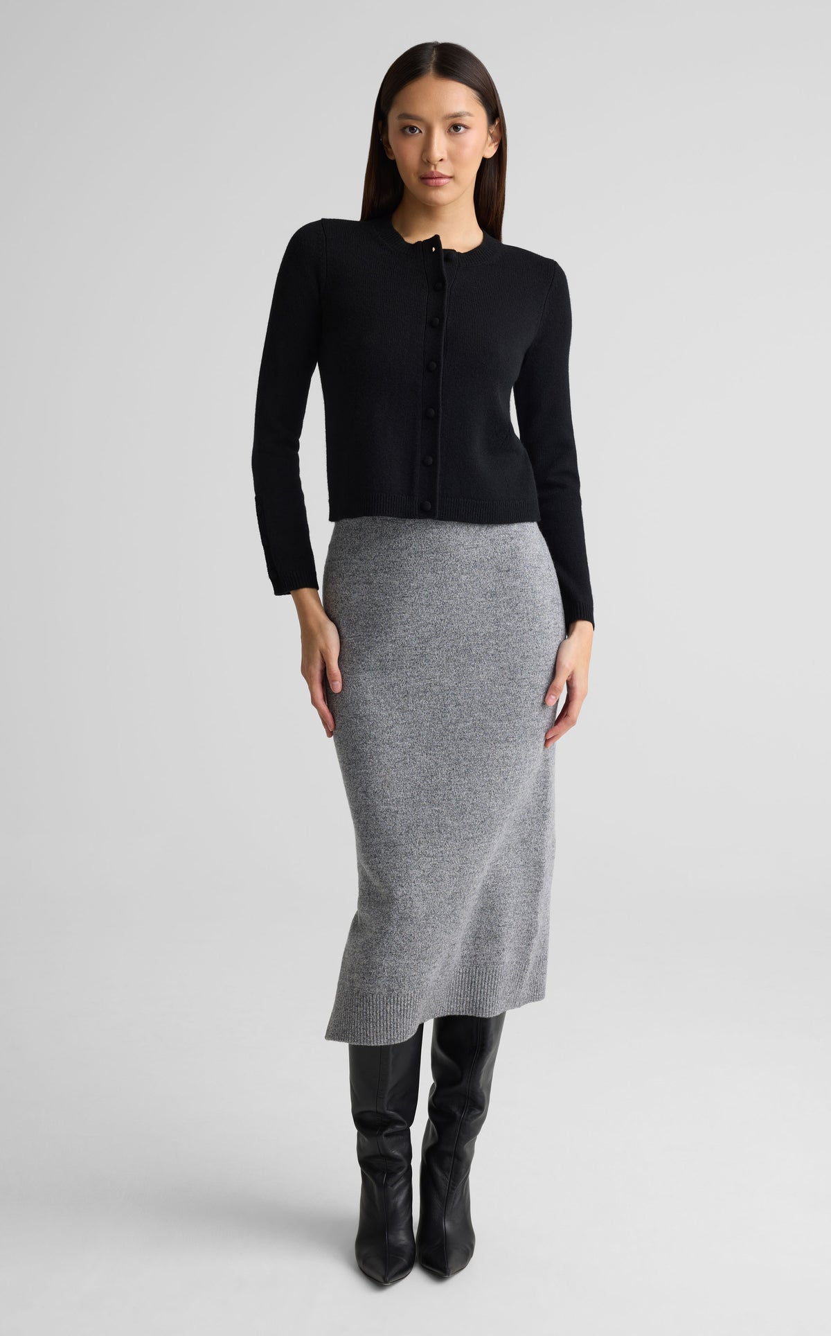 Cardigan In Wool Cashmere Knit