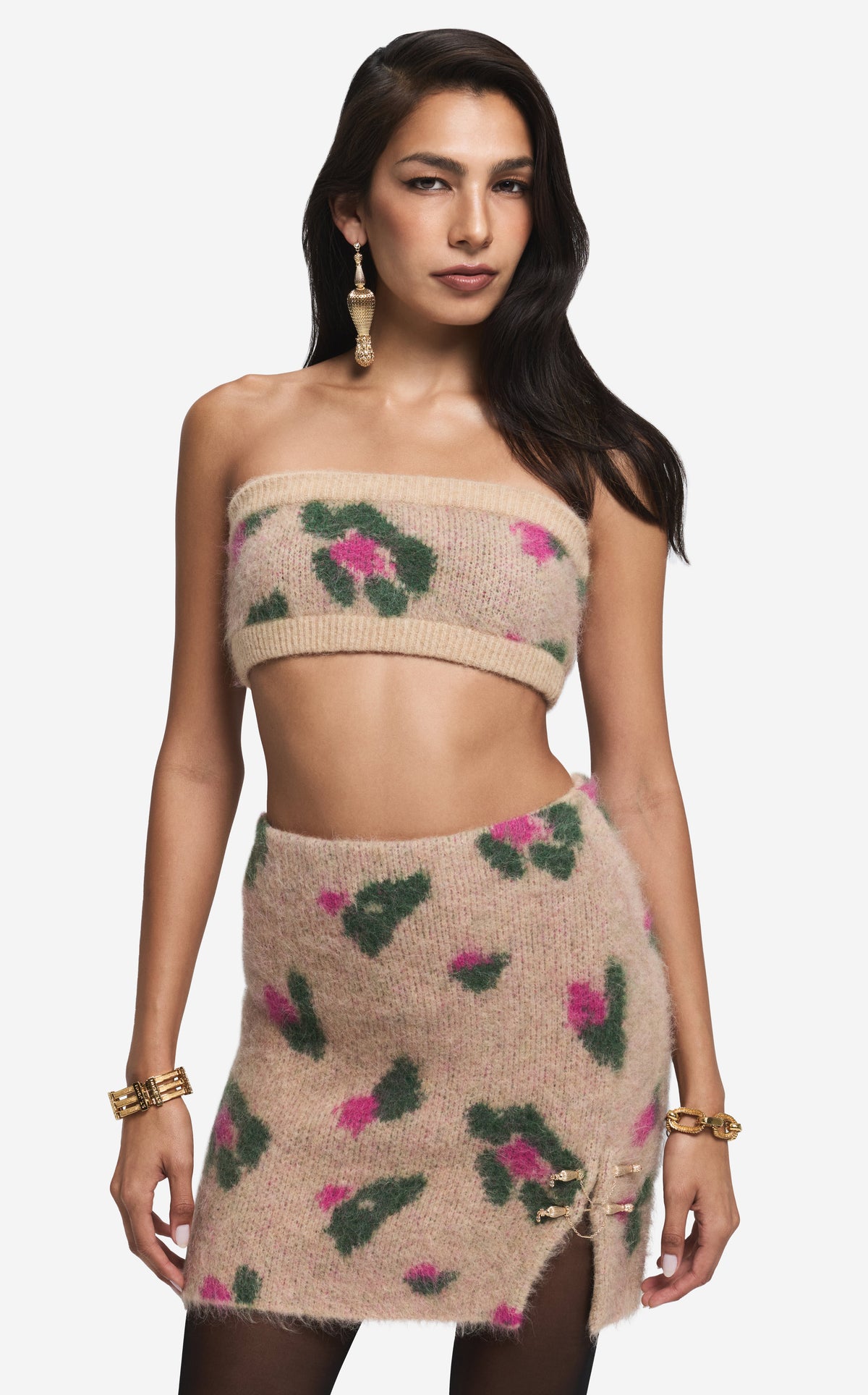 Bandeau in Brushed Alpaca Blend Jacquard