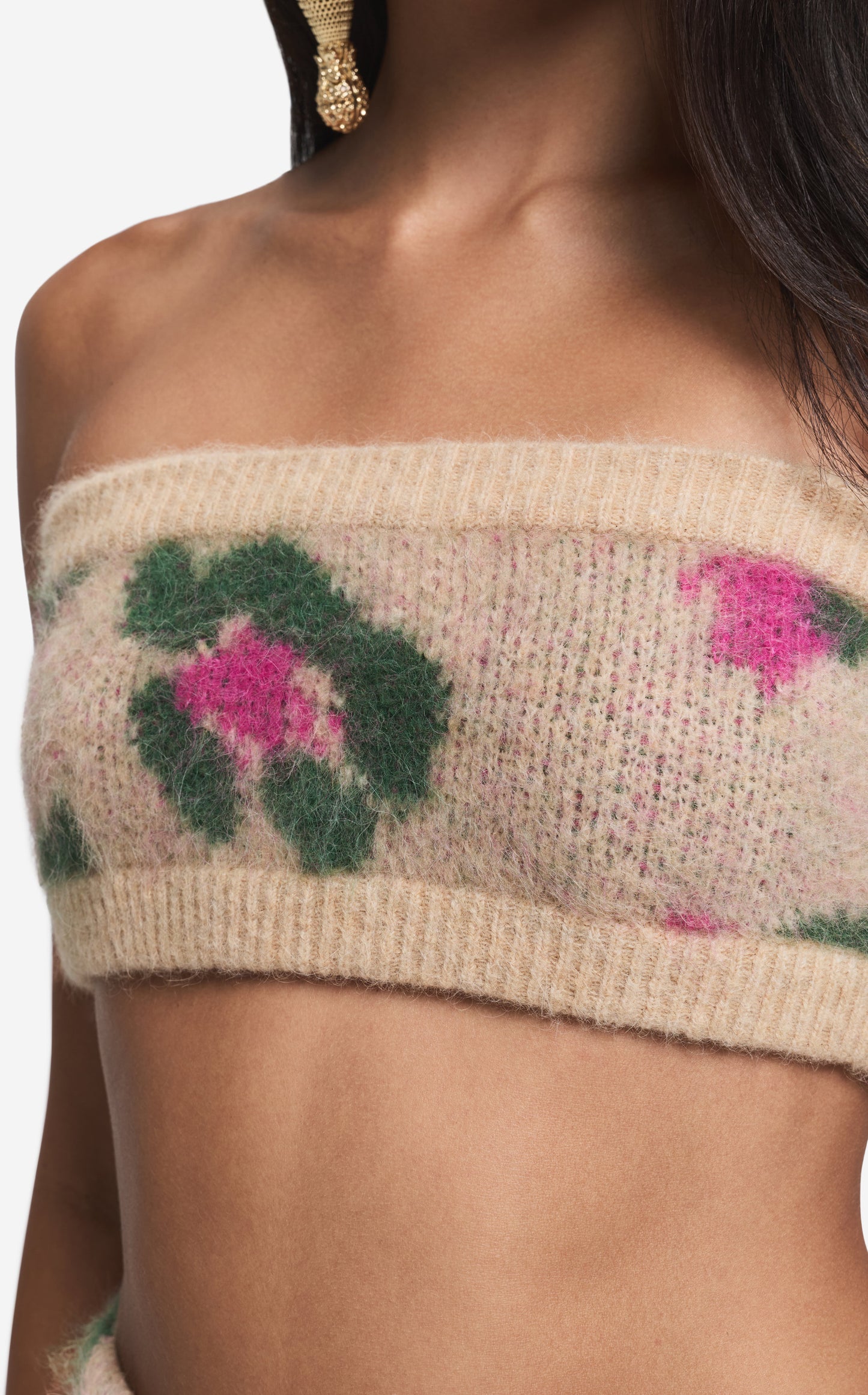 Bandeau in Brushed Alpaca Blend Jacquard