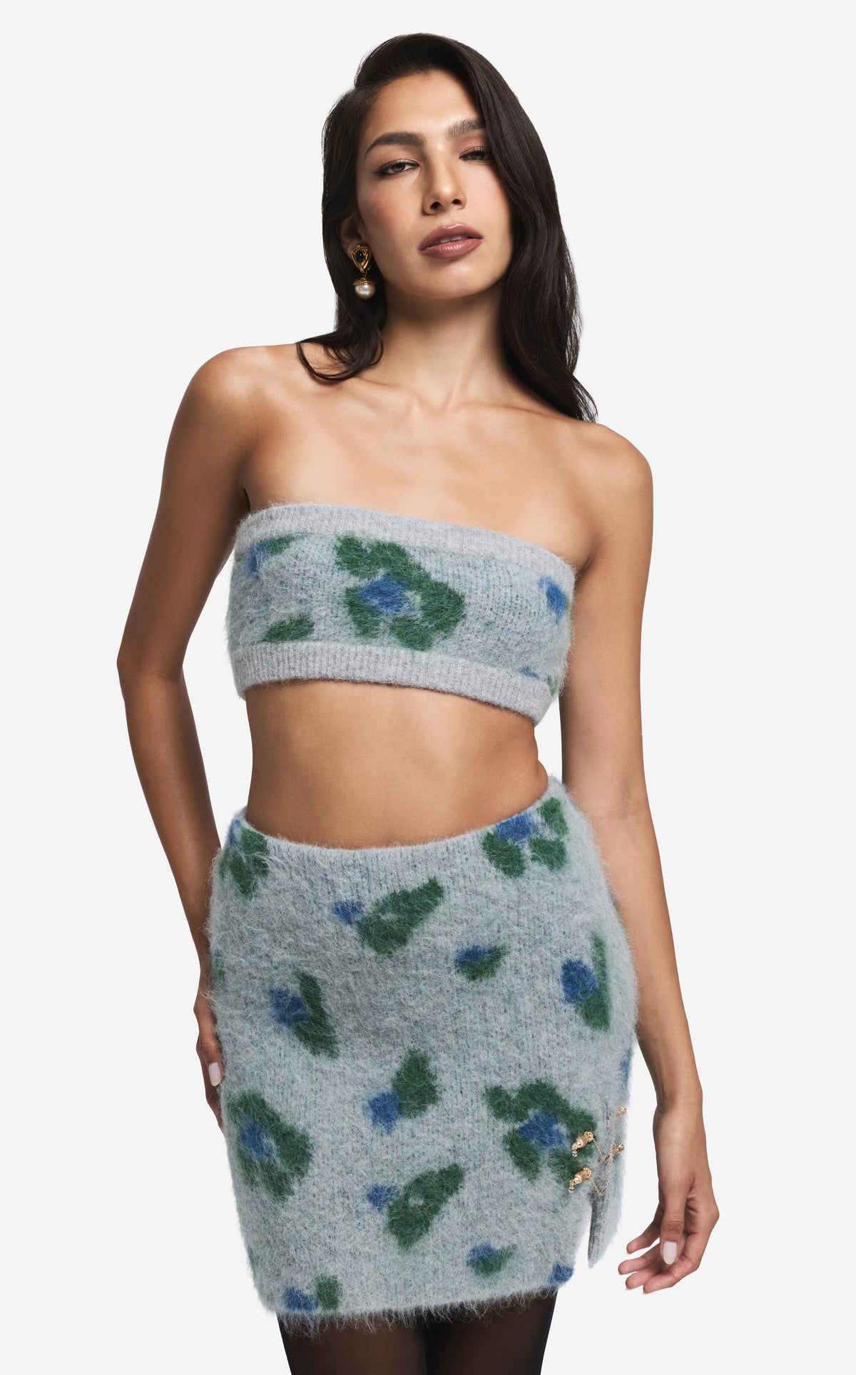 Bandeau in Brushed Alpaca Blend Jacquard