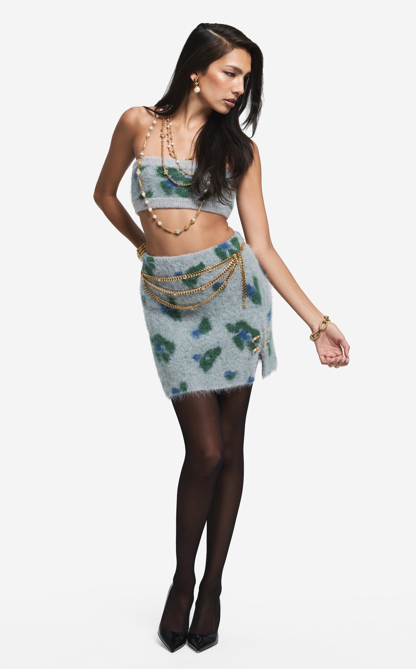 Bandeau in Brushed Alpaca Blend Jacquard