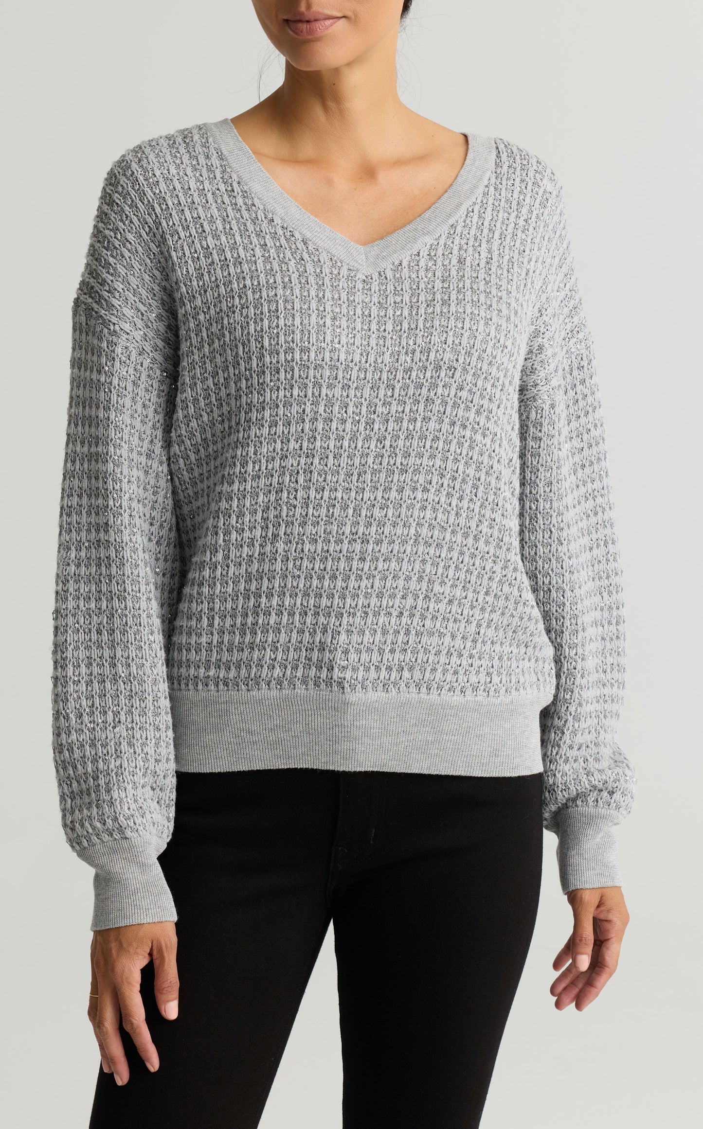Sequin Mesh Knit Sweater