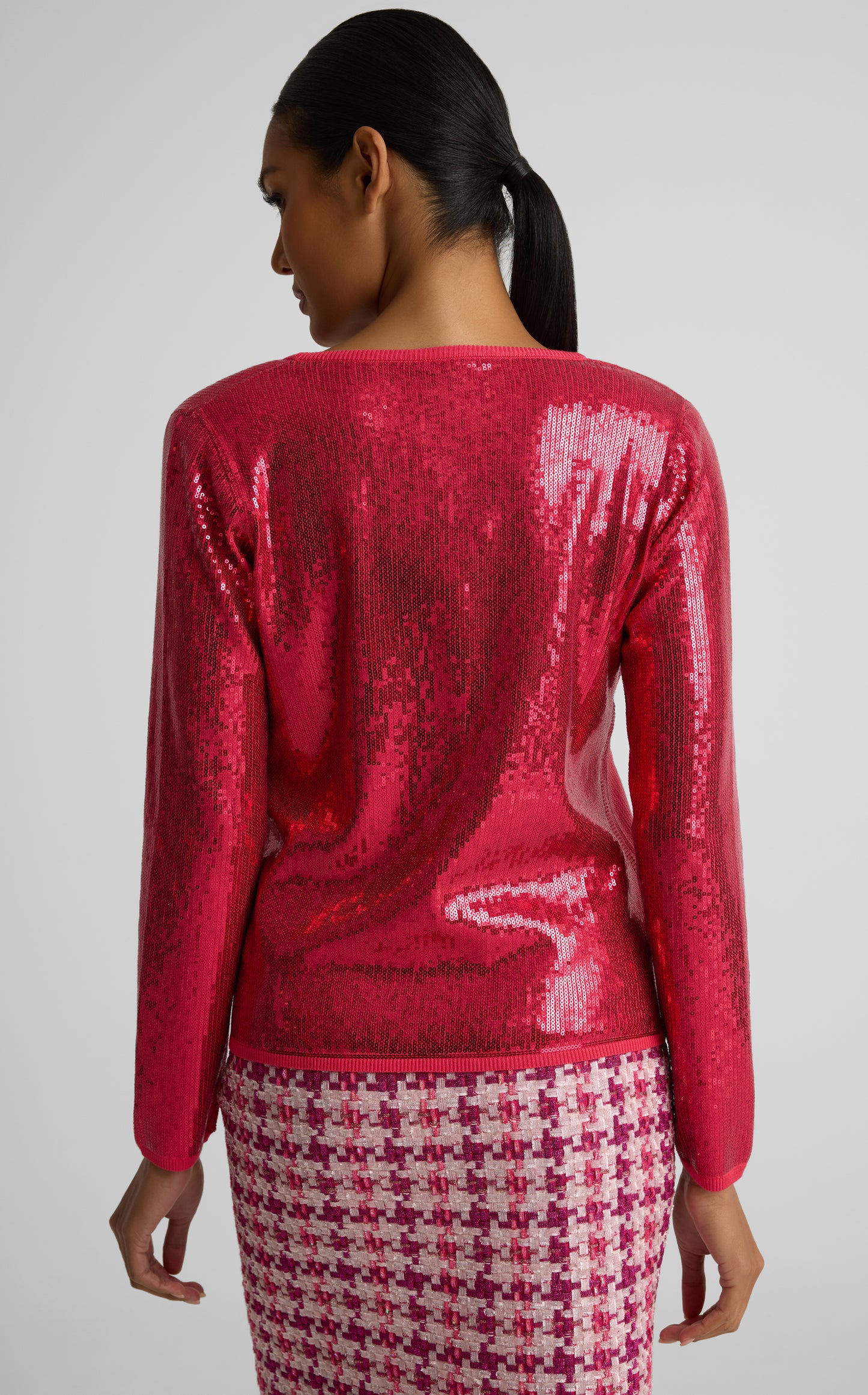 Cherie Cardigan in Embroidered Sequin Knit