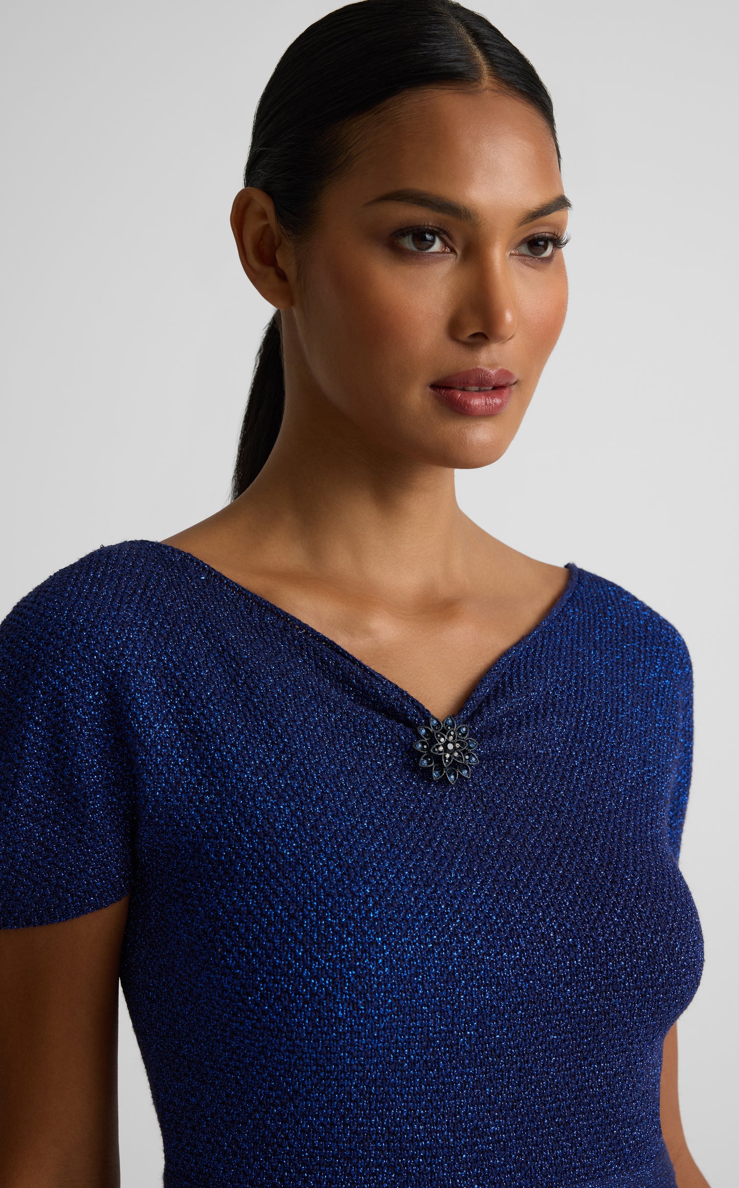 Loretta Sweater In Metallic Knit