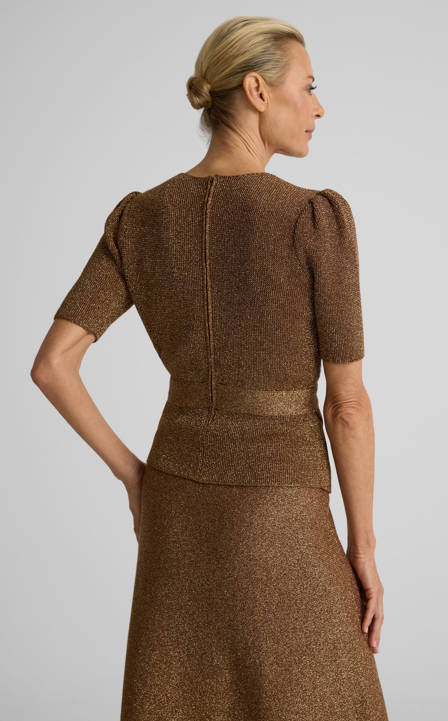 Patricia Sweater In Metallic Knit