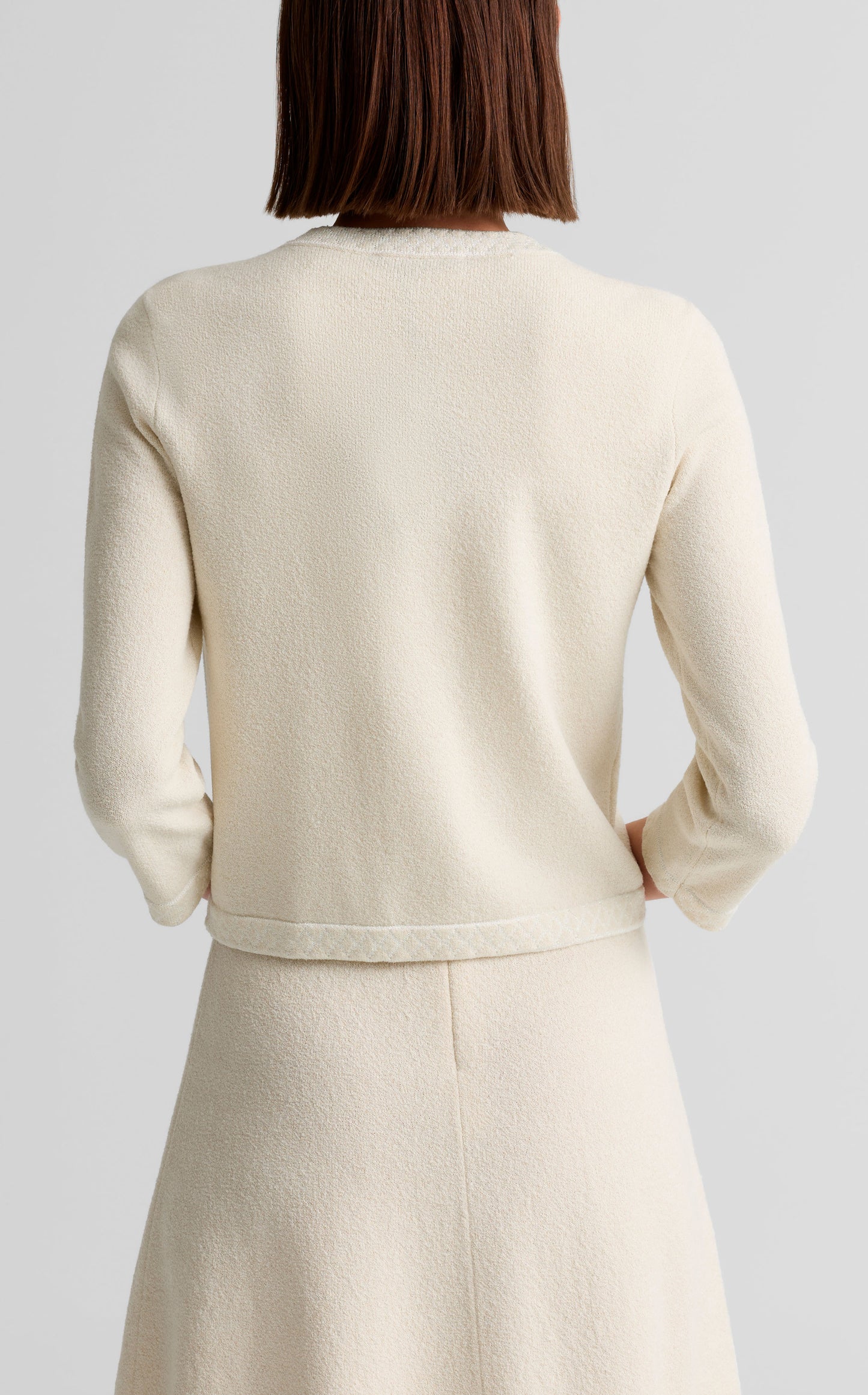Trim Detail Crewneck Cardigan