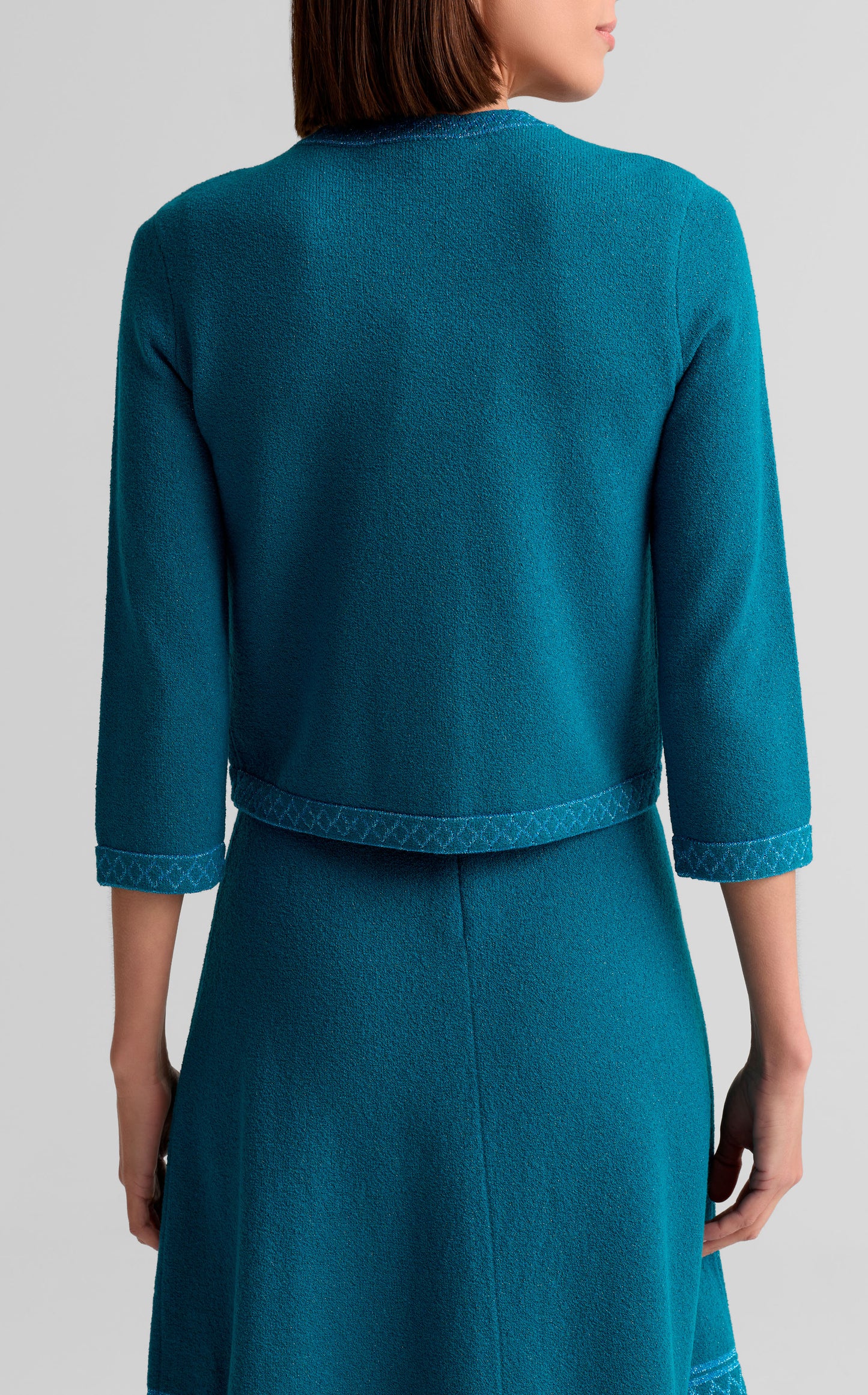 Trim Detail Crewneck Cardigan
